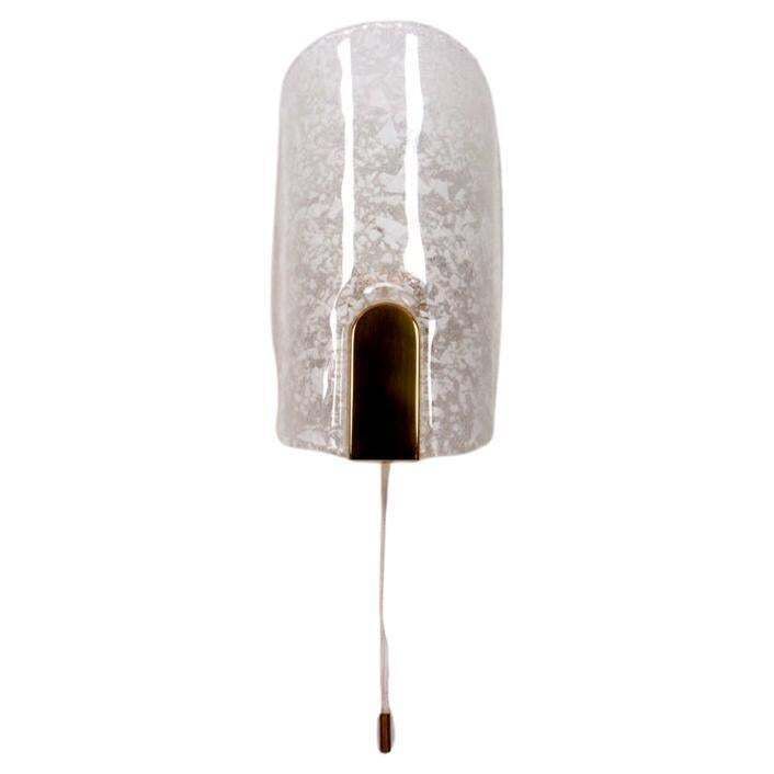 Hillebrand Wall Lamp With Beautiful Glass And Brass, 1970