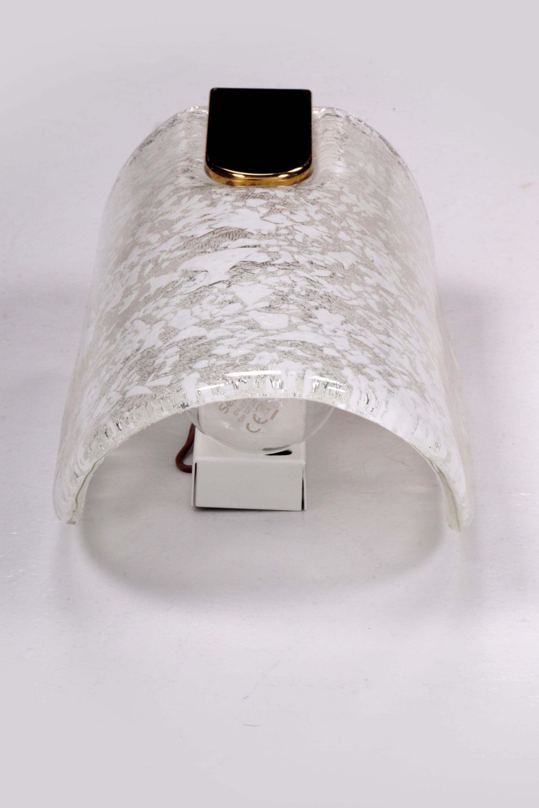 Lighting Hillebrand Wall Lamp With Beautiful Glass And Brass, 1970 photo