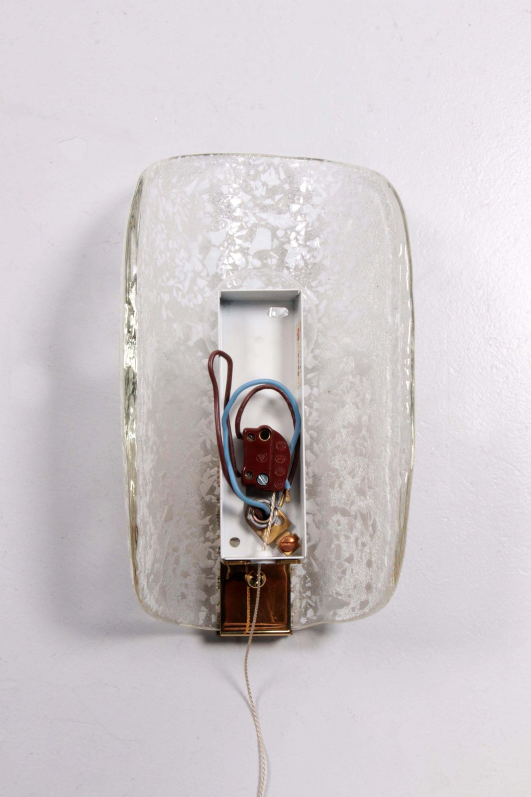 photo vinterior Hillebrand Wall Lamp With Beautiful Glass And Brass, 1970