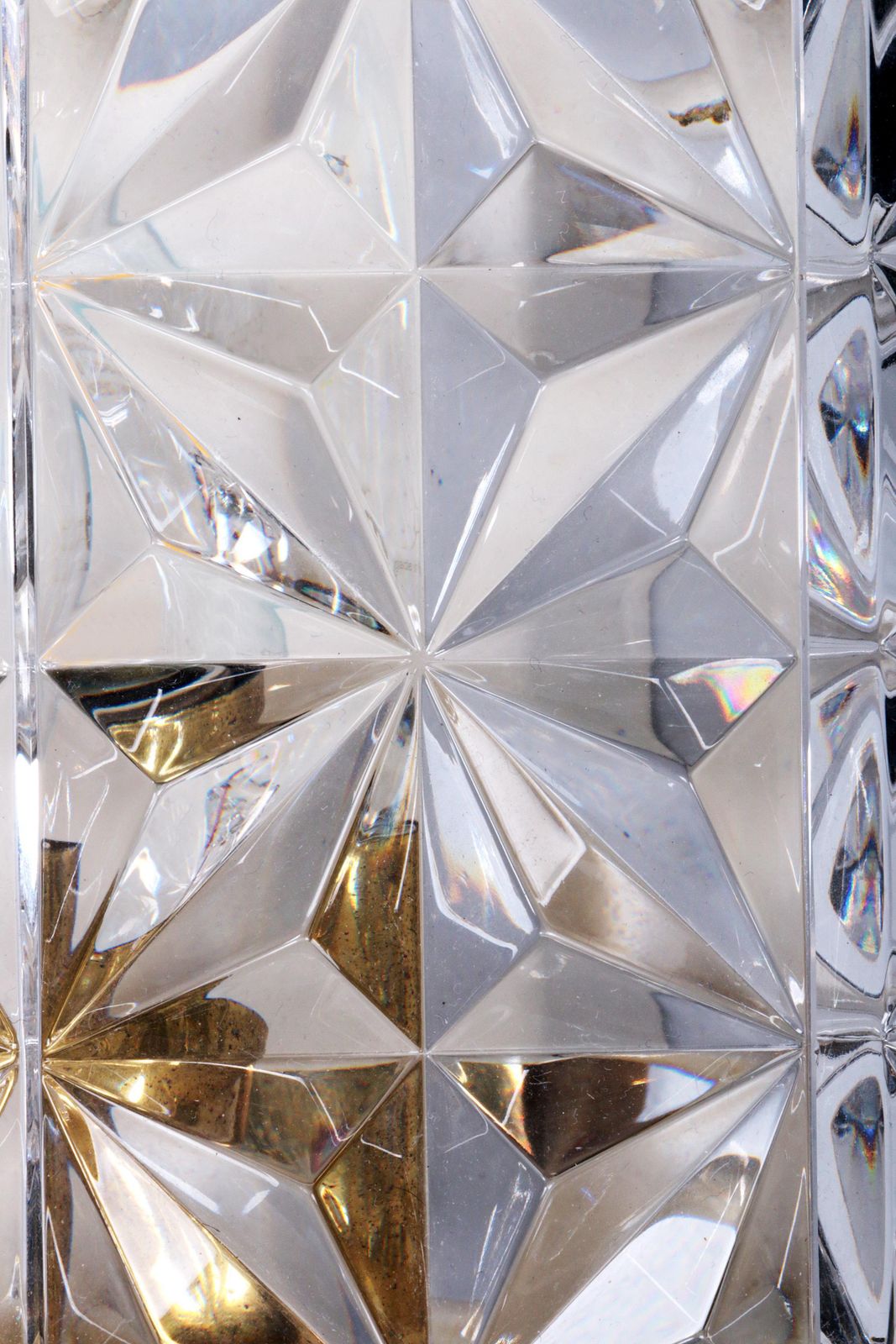 photo vintage Original 1960s Kinkeldey Crystal Glass Brass Wall Lamp