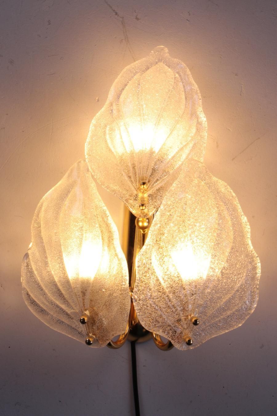 Novaresi Italian Wall Lamp 24 Kt Gold Plated And Murano Glass photo furniture