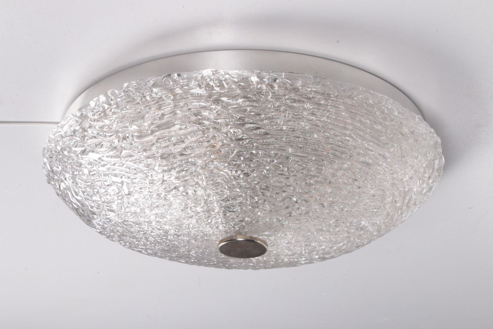 Vintage Ceiling Lamp With Chrome And Murano Glass, 1960s photo vinterior