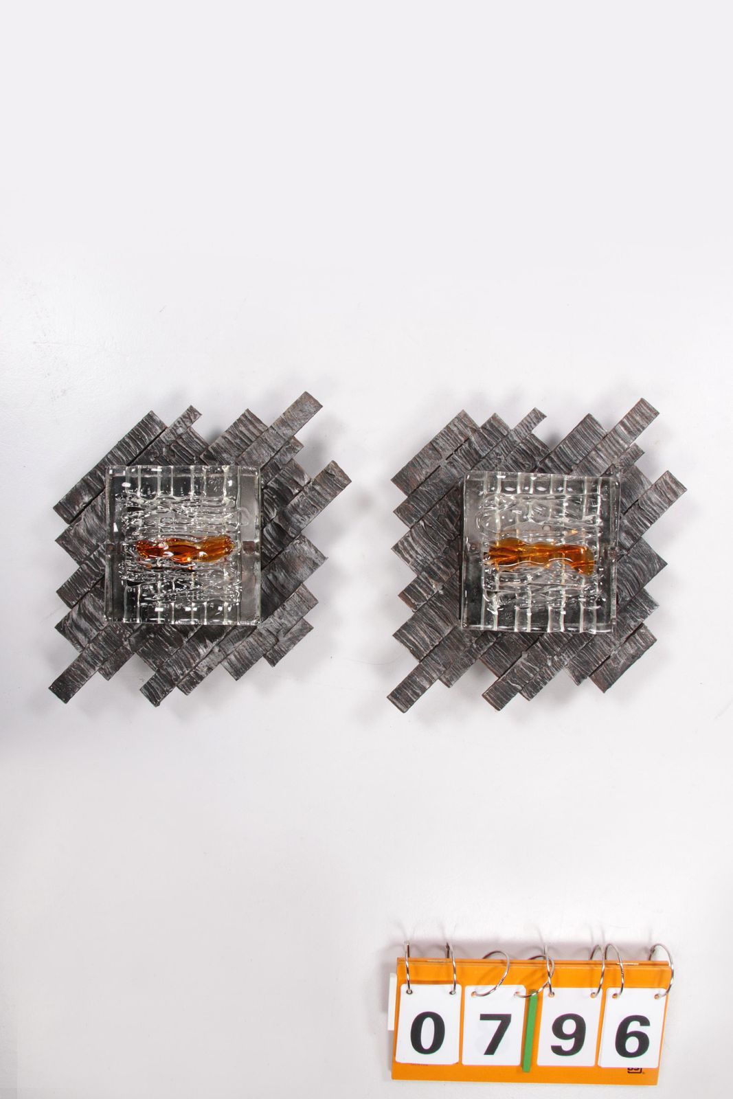 2523.0 Brutalist Wall Lamps In Murano Glass By Albano Poli For Poliarte, 1970s photo