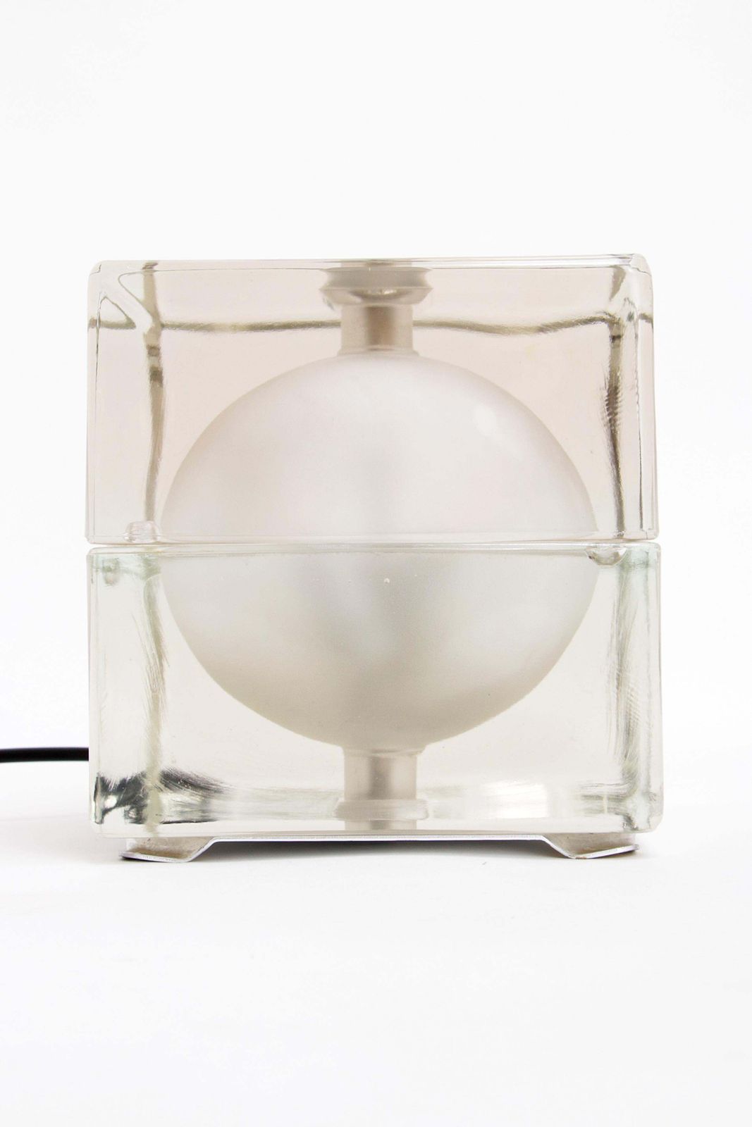 Alessandro Mendini “Cubosfera” Table Lamp Metal Crome Glass 1968 Italy photo vinterior