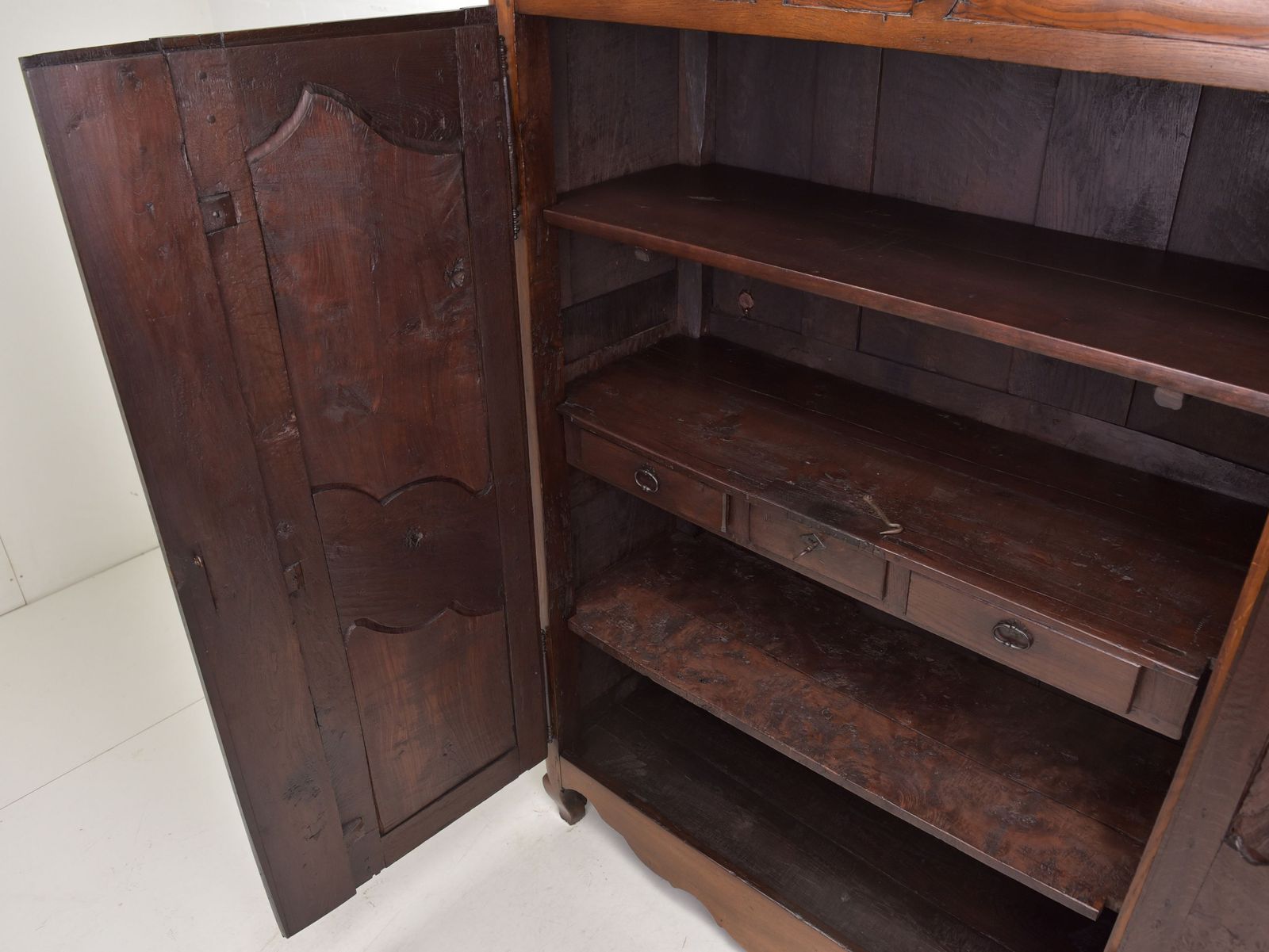 Antique! Hallway Cupboard Restored Baroque Oak Walnut Around 1780 Shelving Unit photo Furniture