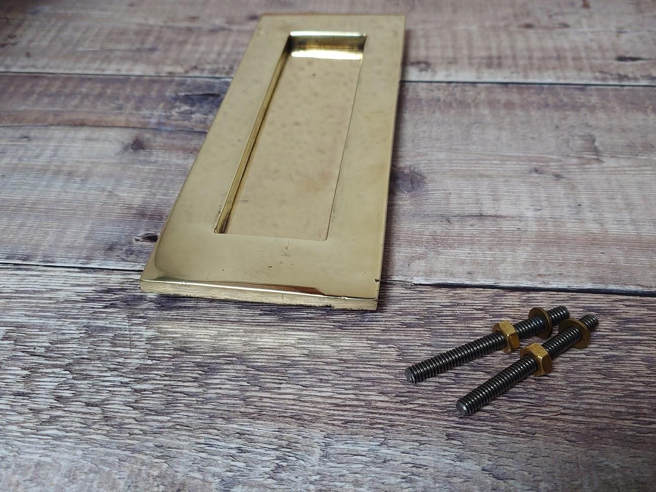 Polished Brass Door Letter Plate, Heavy Brass Mail Box Slot photo Home Decor