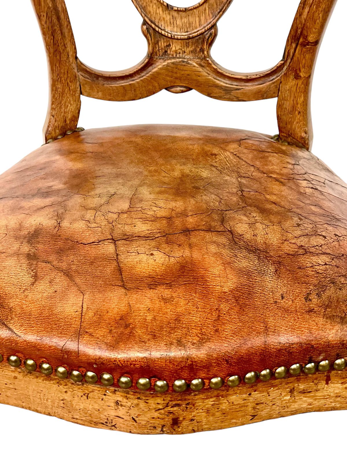 Louis Philippe Walnut And Leather Side Chair photo Furniture