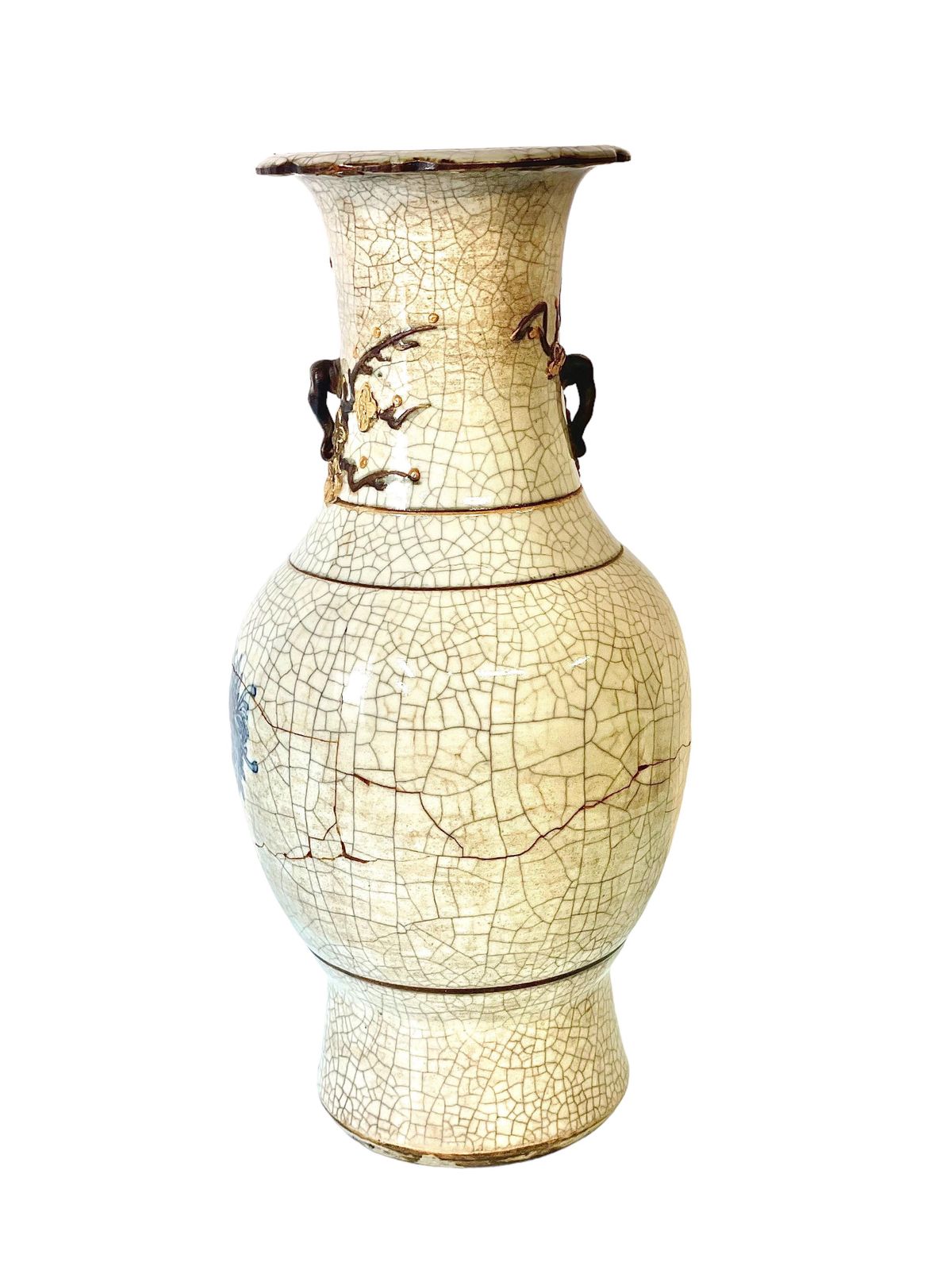 Chinese Nanjing Crackleware Blue And White Vase photo for sale