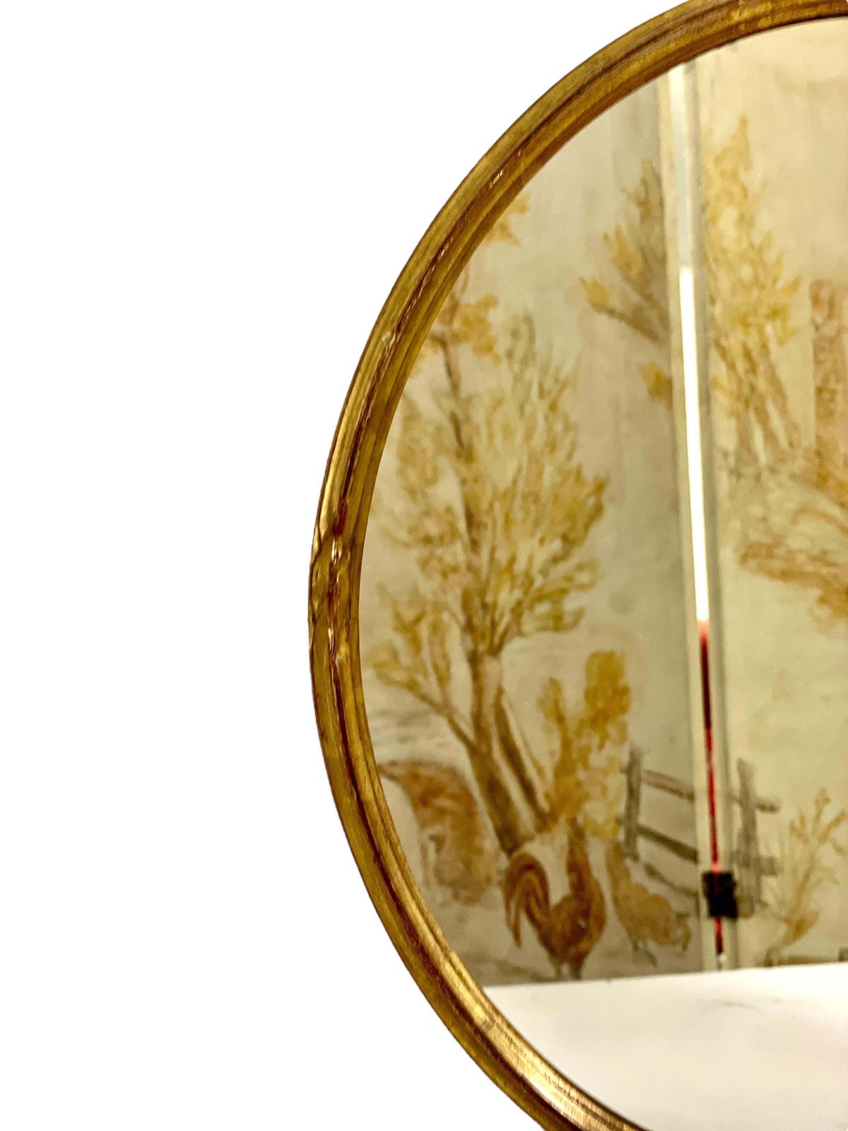 20th Century Carved Giltwood Oval Wall Mirror photo Home Decor