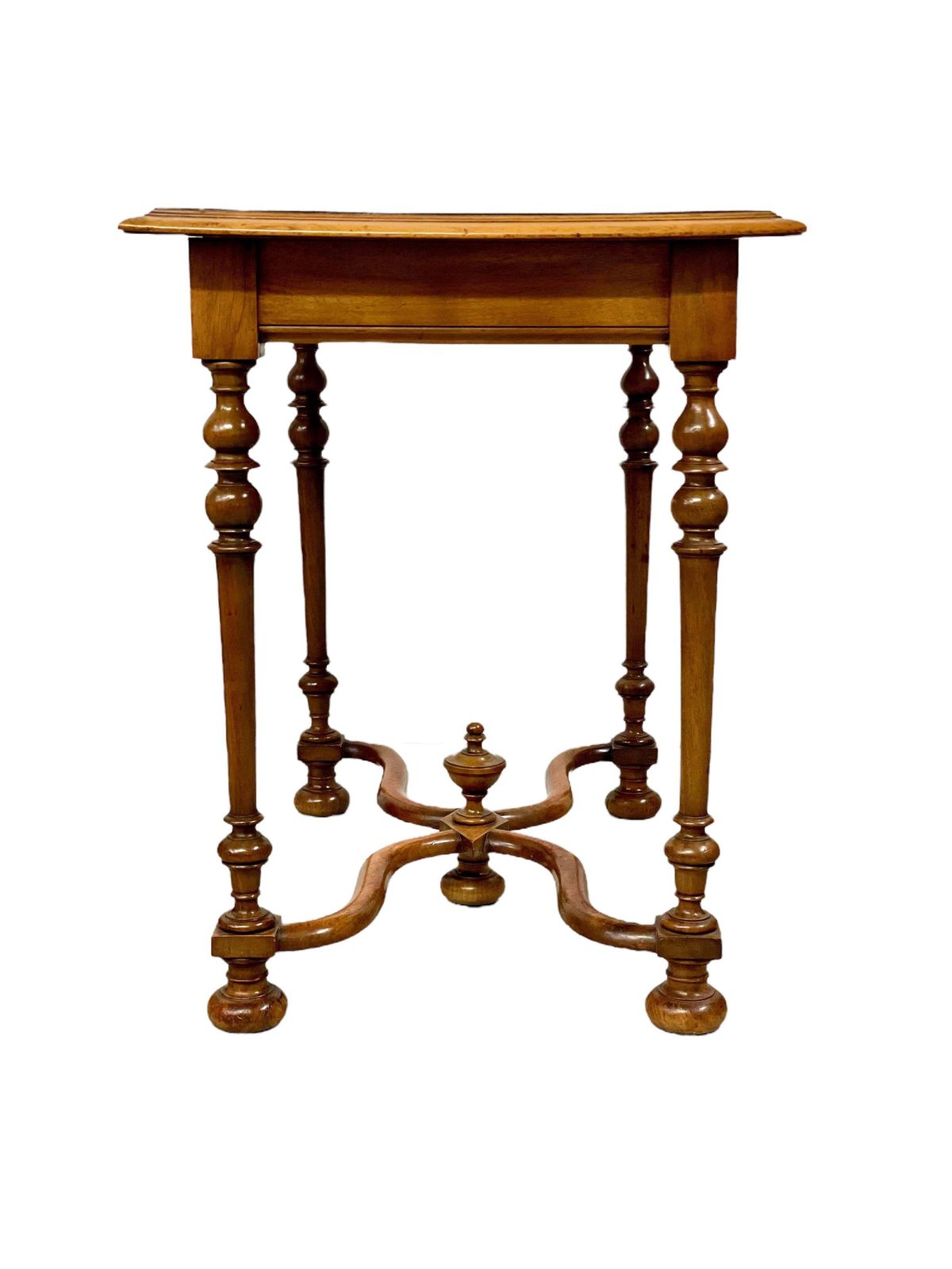 19th Century Side Table With Frieze Drawer And Baluster Turned Legs photo for sale