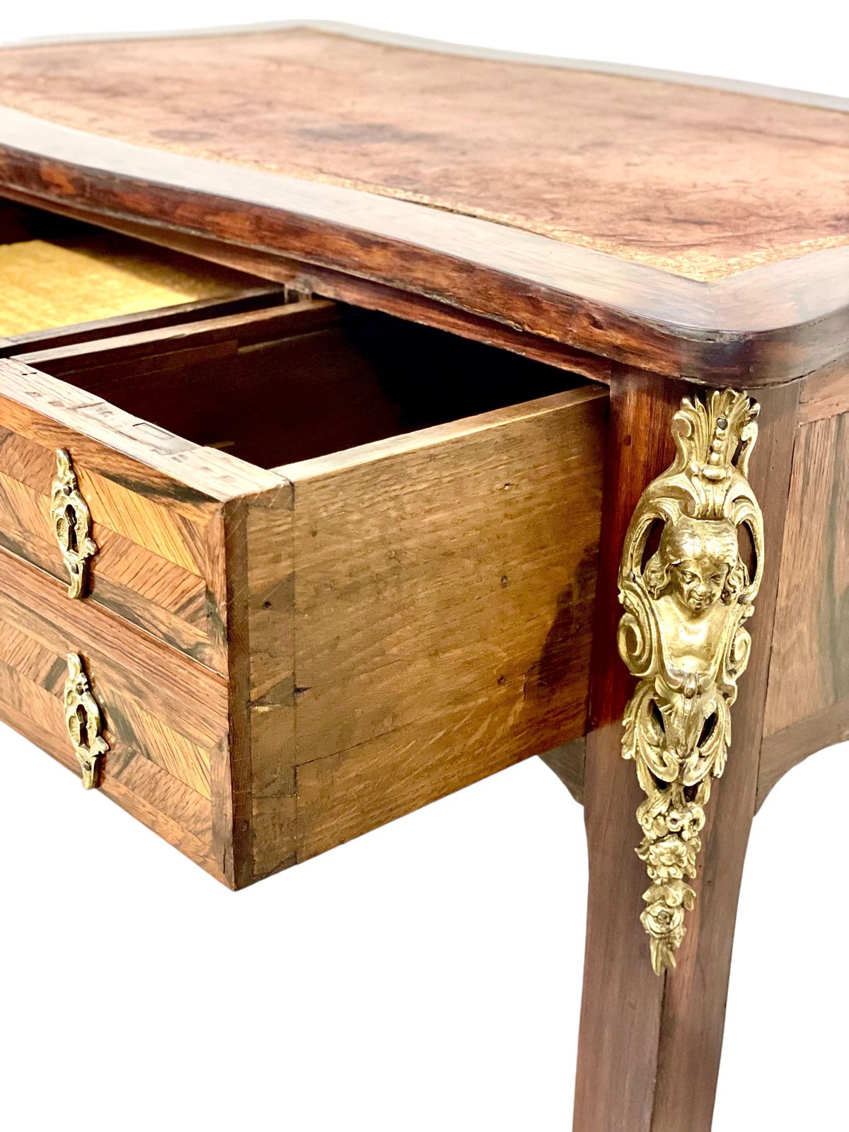 photo buy 1750s Gilt Bronze Mounted Writing Lady Desk, By Adrien Delorme