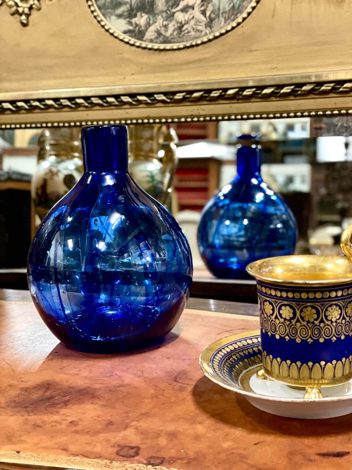 photo for sale Blue Blown Glass Vase By Jean Claude Novaro