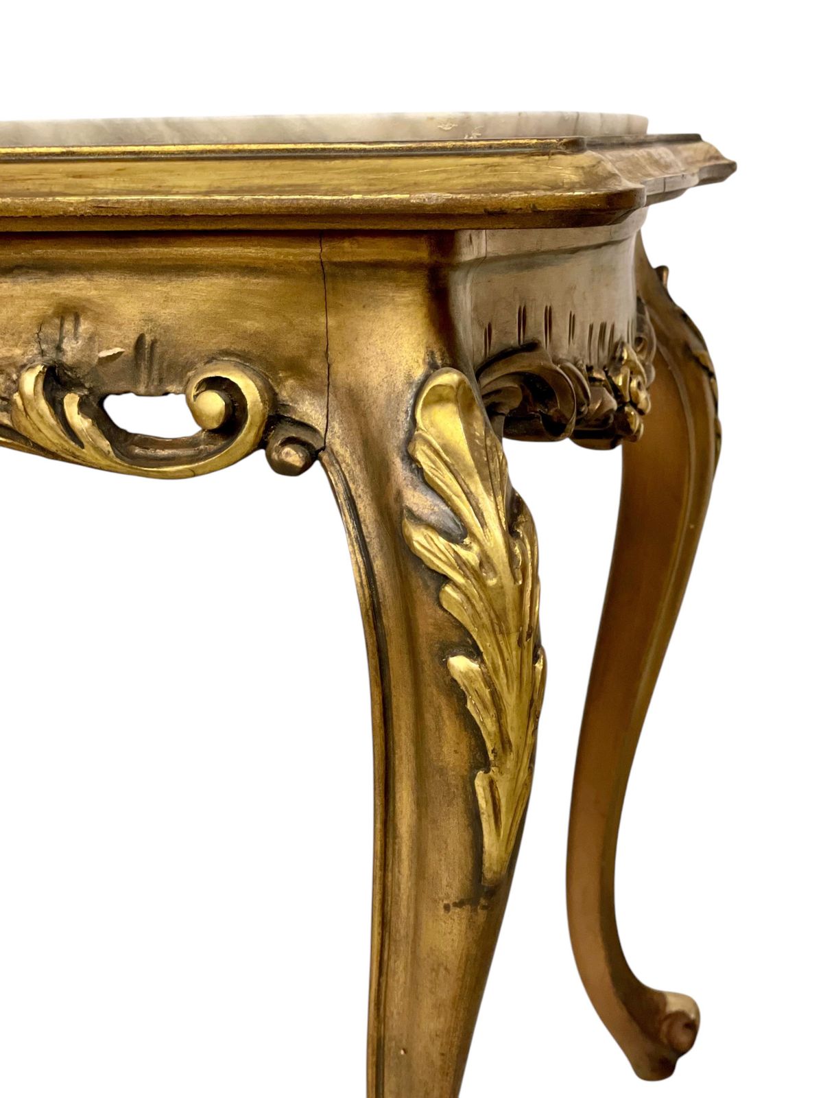 20th Century Louis XV Style Giltwood And Marble Top Coffee Table photo Furniture