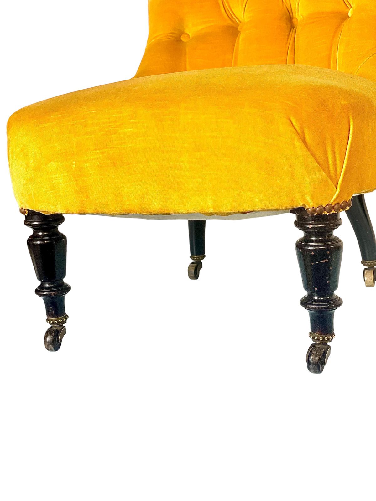 1860s French Fireside Chair And Matching Footstool photo for sale