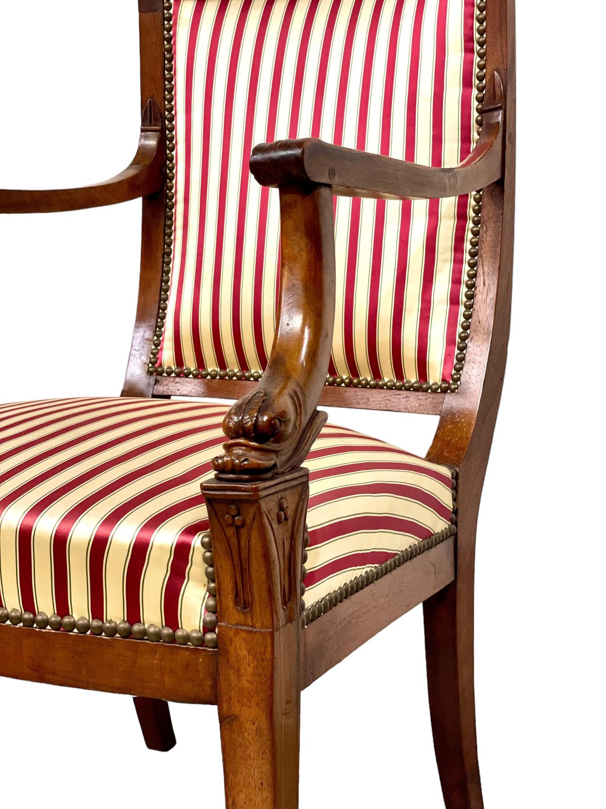 French 1st Empire Armchair With Carved Dolphins' Heads photo furniture