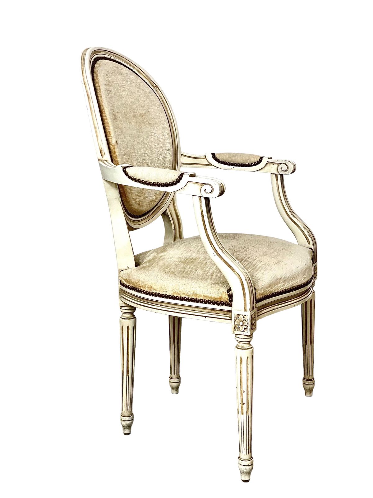 19th Century Pair Of French Louis XVI Style Cabriolet Armchairs photo furniture