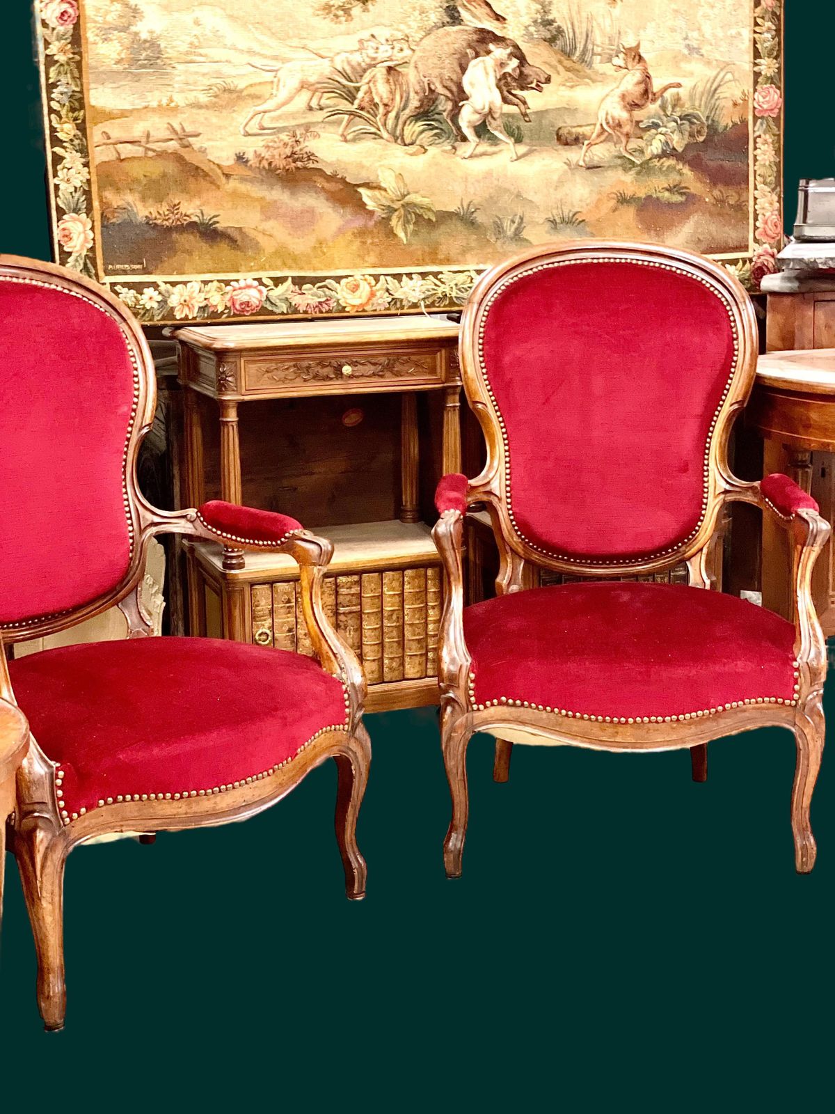 19th Century Pair Of Louis Philippe Period Walnut Armchairs photo vintage