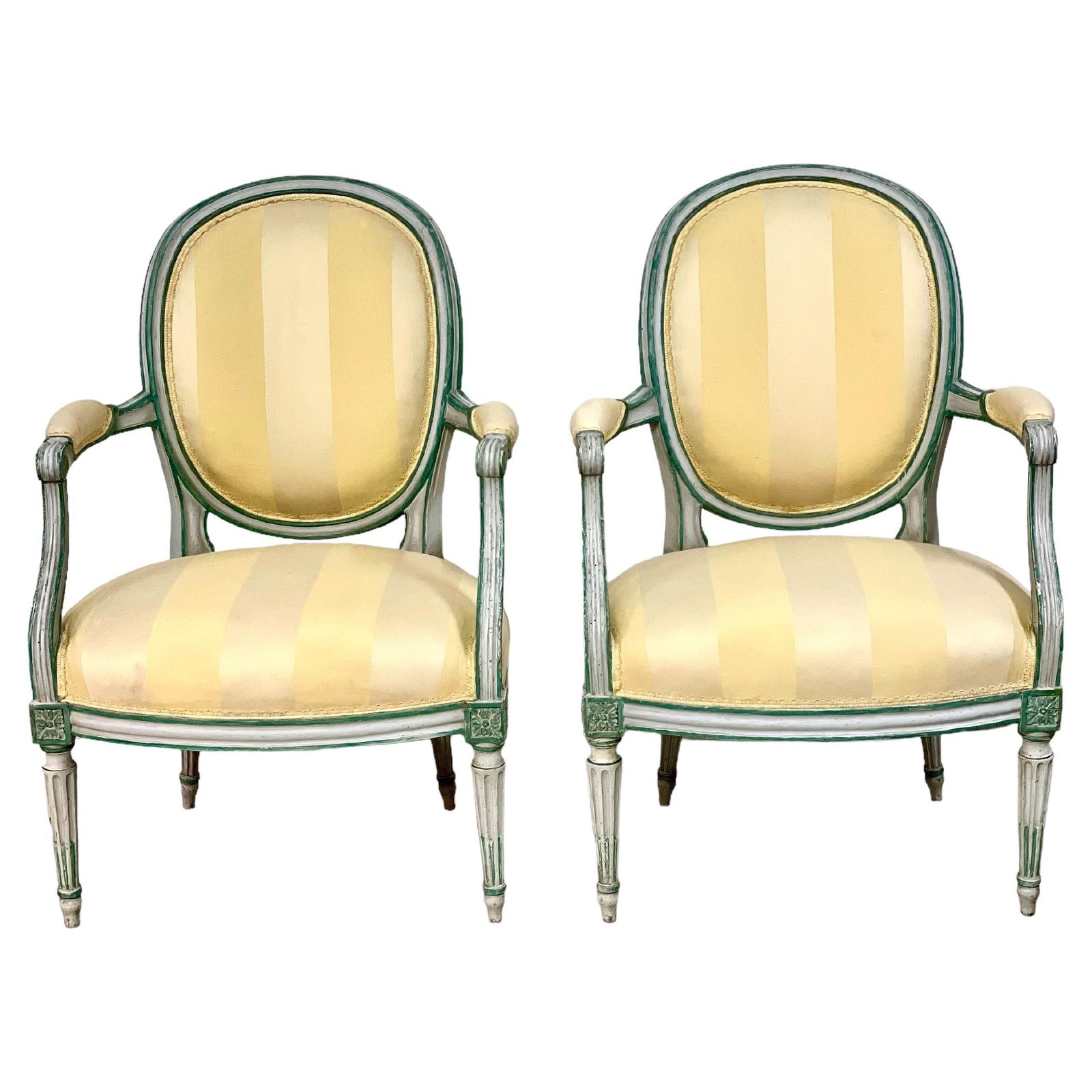 Pair Of Louis XVI Medaillon Armchairs, 18th Century