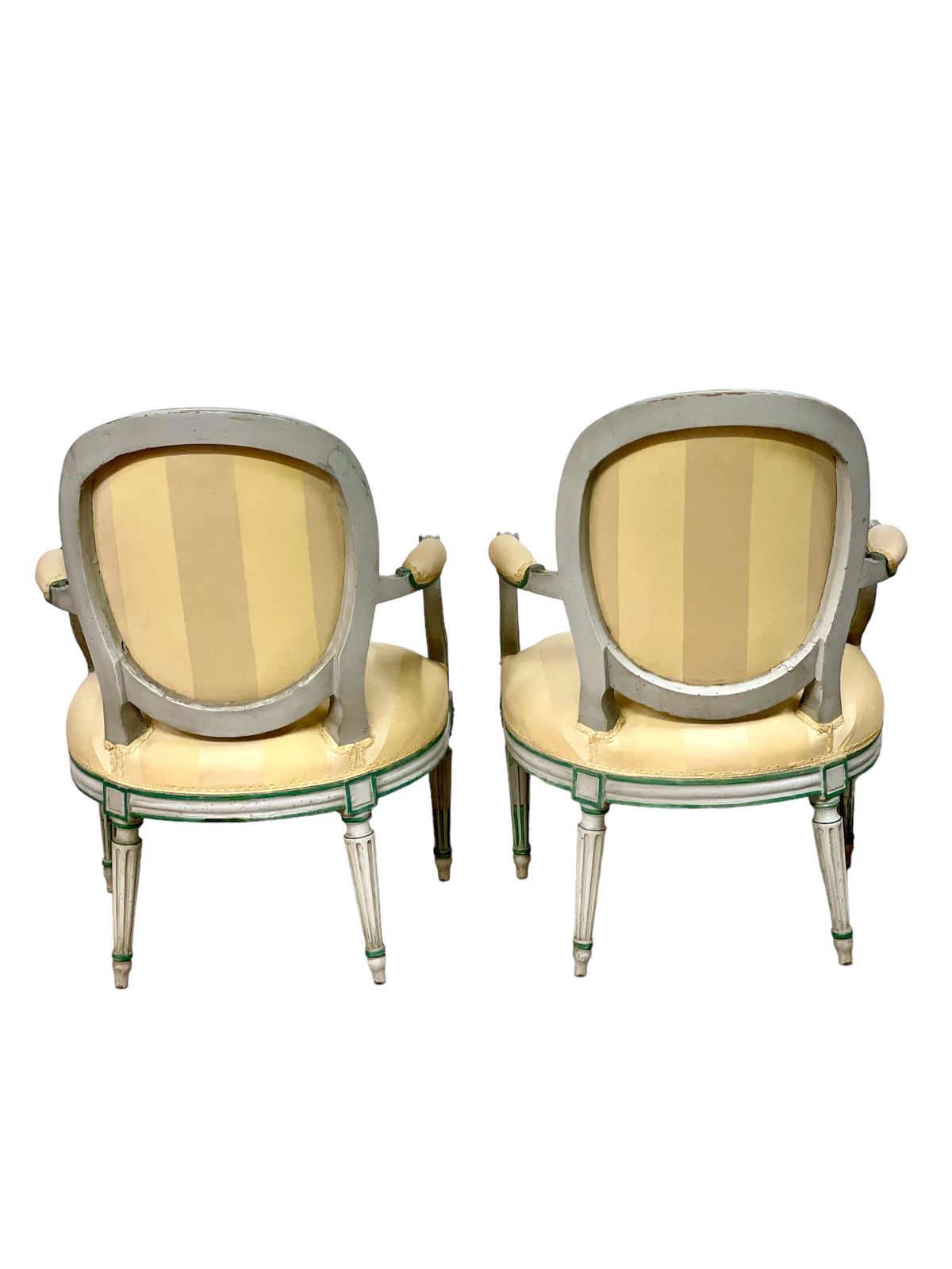 Pair Of Louis XVI Medaillon Armchairs, 18th Century photo for sale