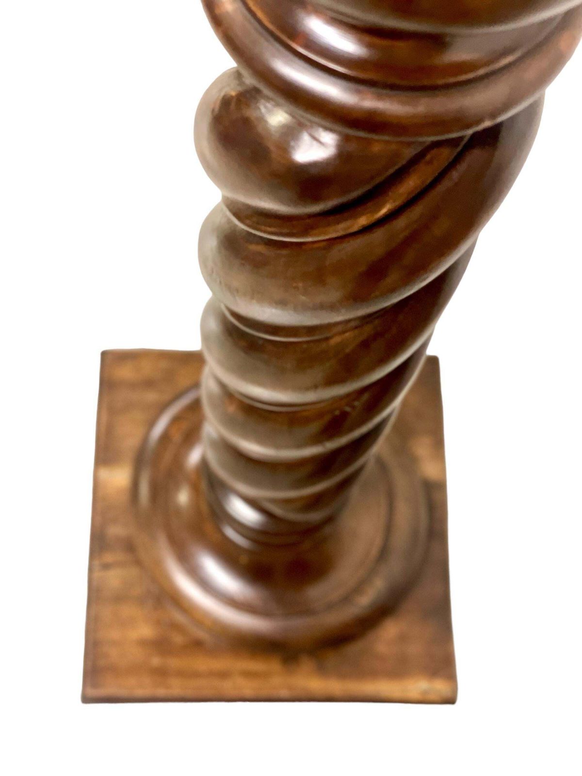 19th Century Turned Wooden Pedestal Column photo Home Decor