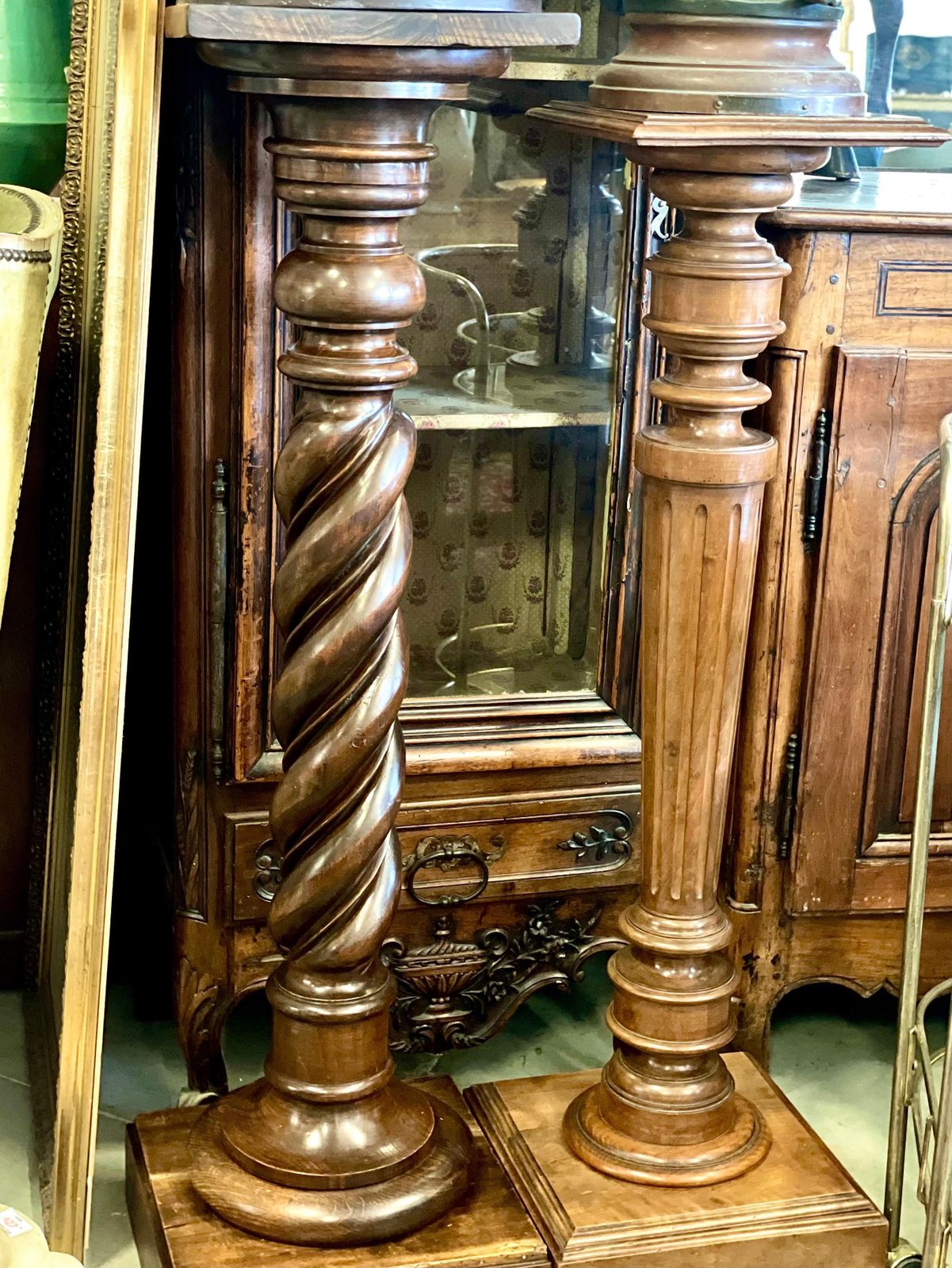19th Century Turned Wooden Pedestal Column photo buy
