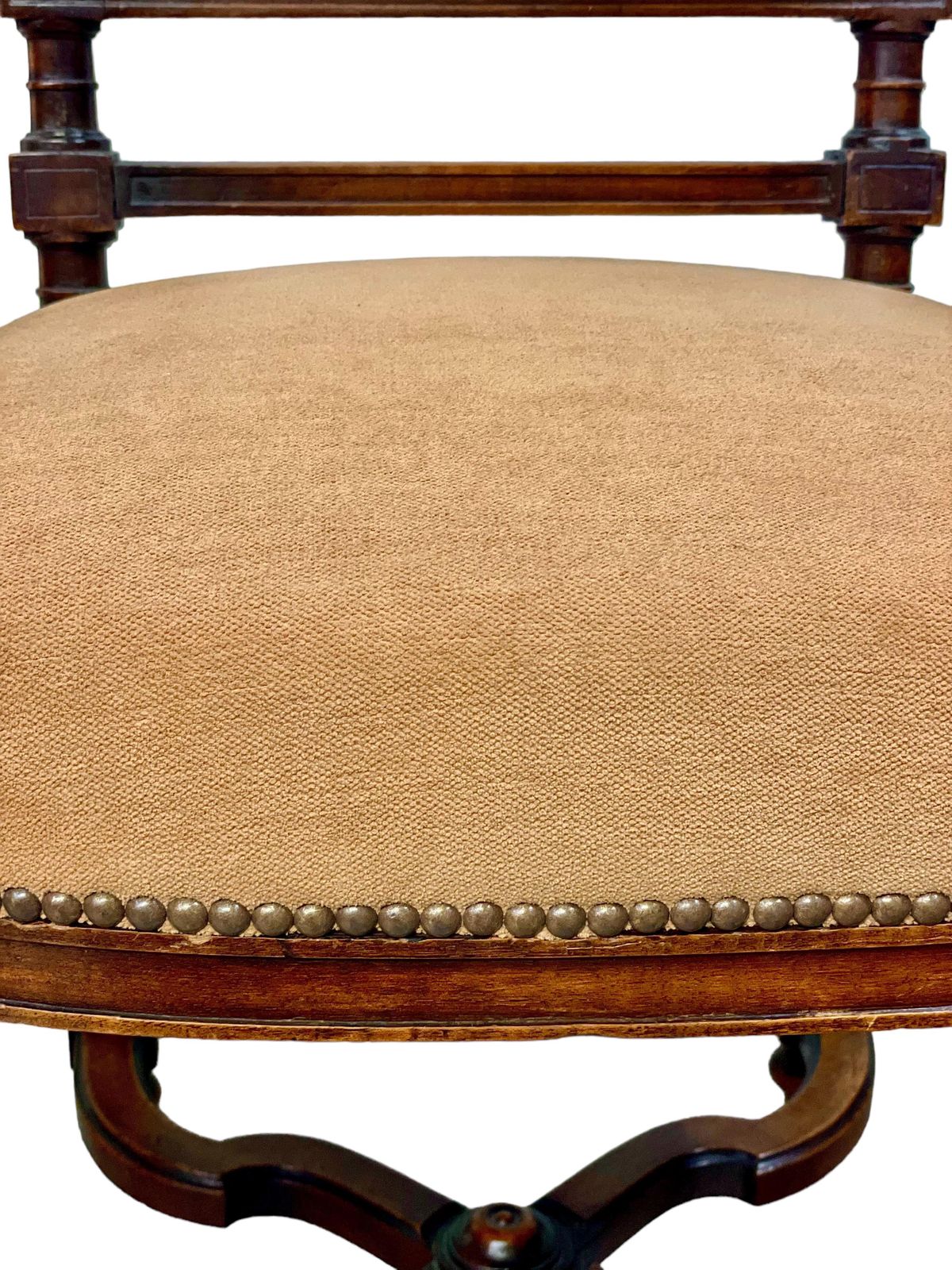 photo furniture Set Of Five Upholstered Louis XIII Style Dining Chairs, 19th Century