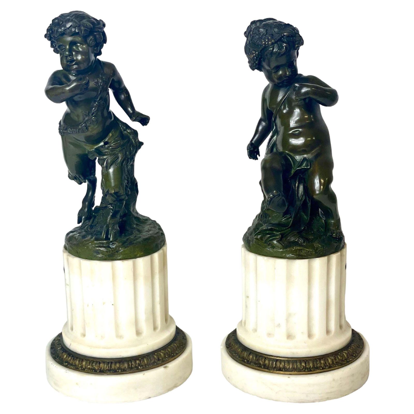 Pair Of Bronze Figurines After Michel Clodion