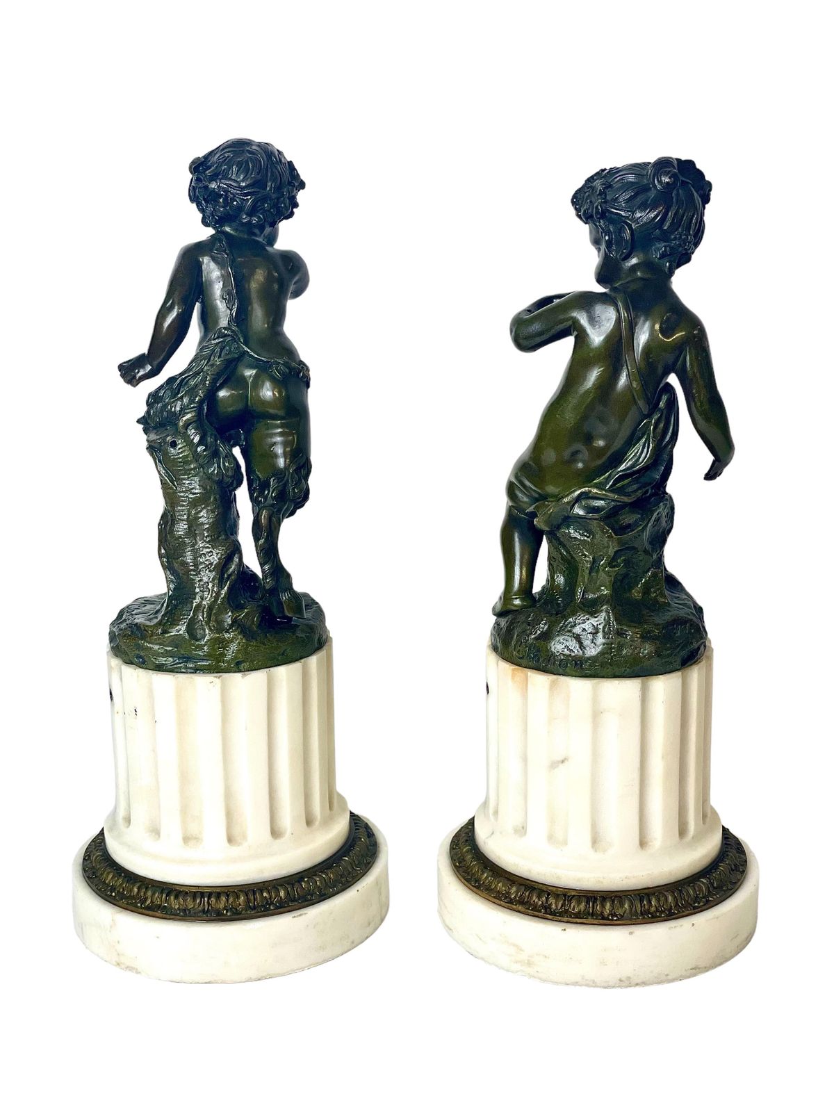 Pair Of Bronze Figurines After Michel Clodion photo furniture