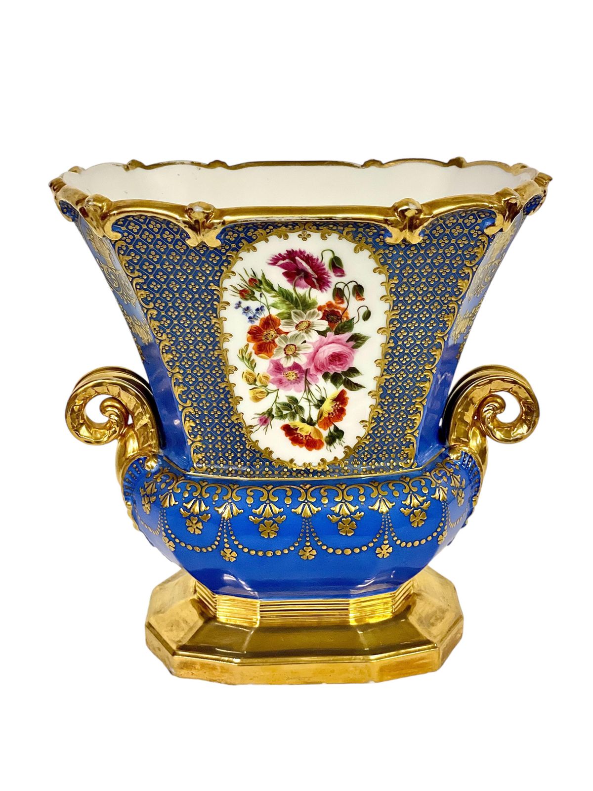 19th Century Large Opulent Cobalt Blue Porcelaine De Paris Vase photo vinterior