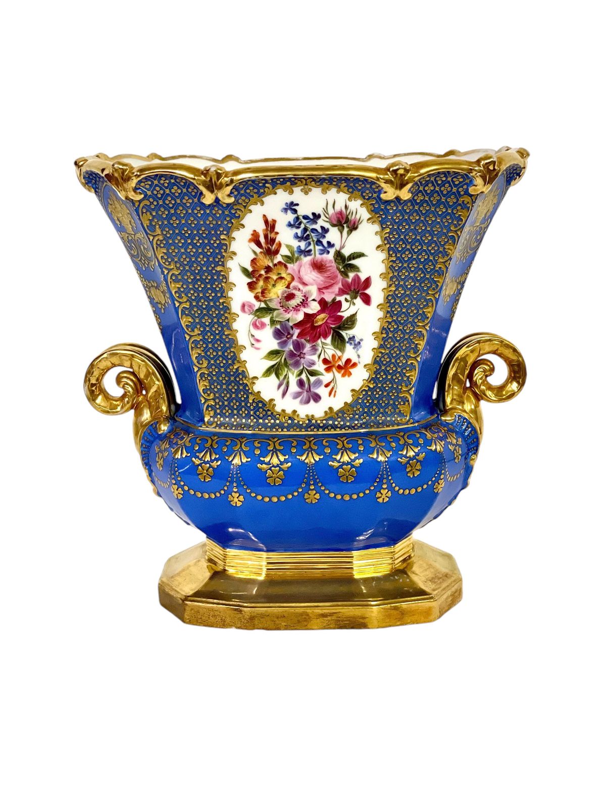 19th Century Large Opulent Cobalt Blue Porcelaine De Paris Vase photo buy