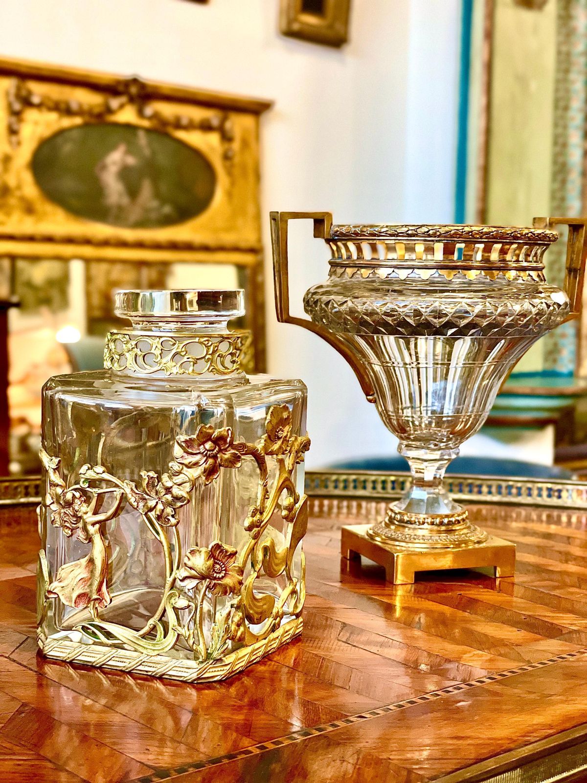 Crystal And Gilt Bronze Vase By Boin Taburet photo vinterior
