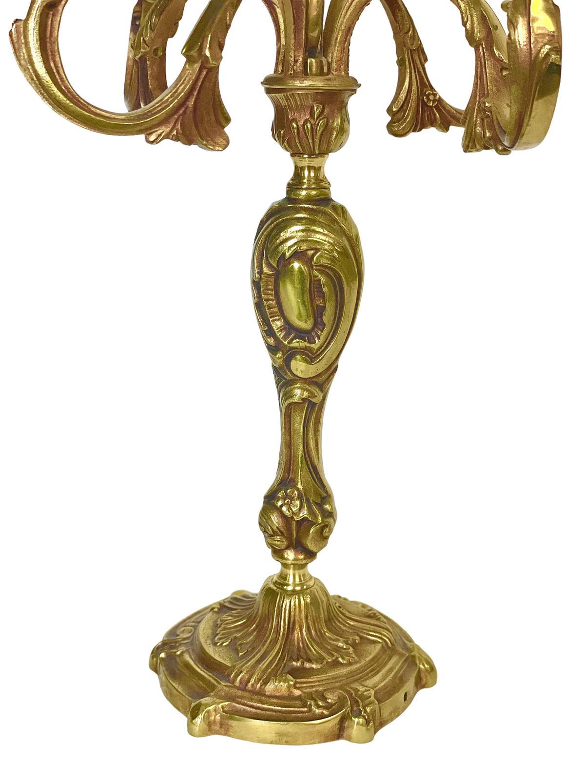 Large French Gilt Bronze Five Arm Candelabra photo for sale