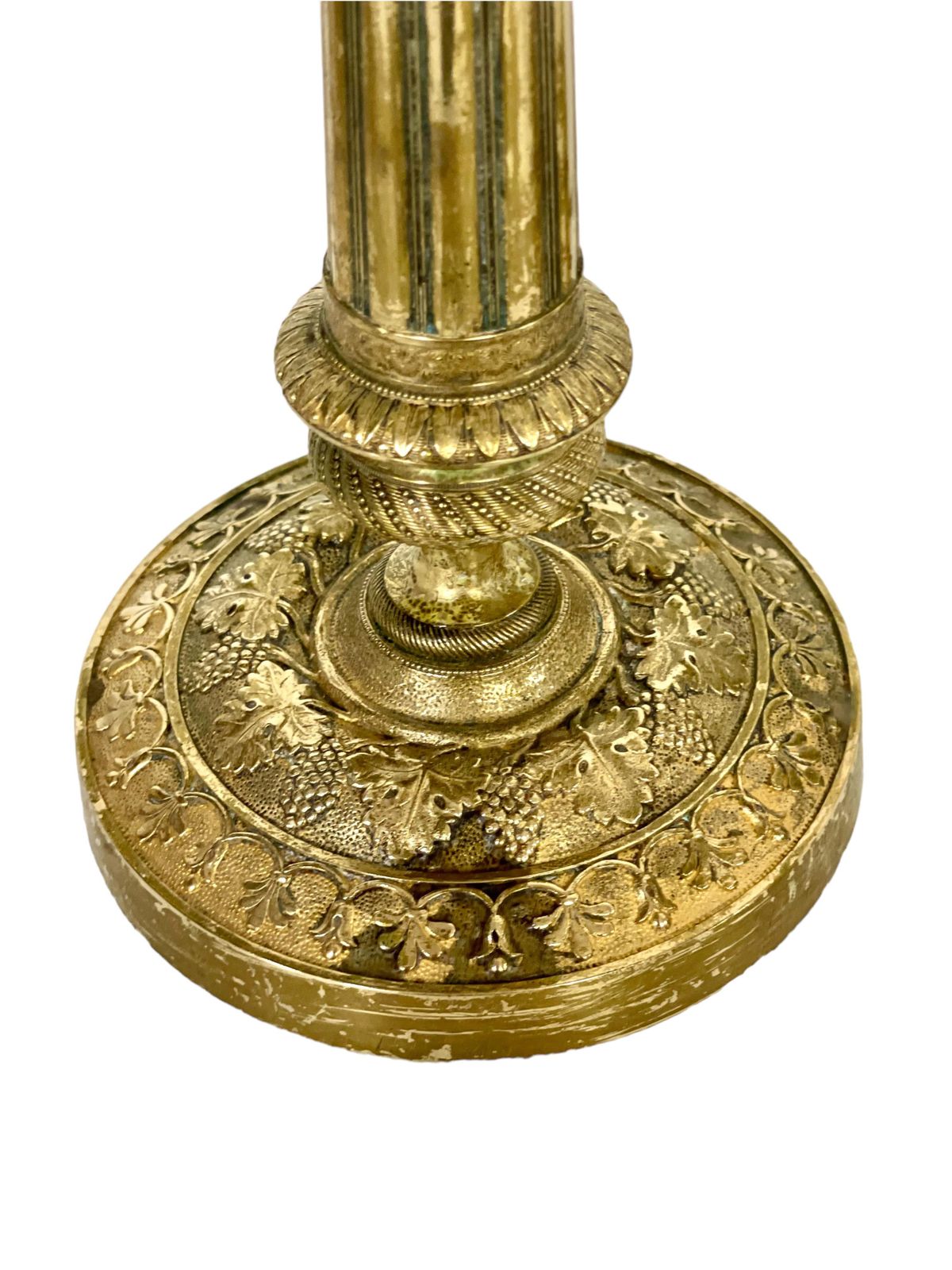 Pair Of Gilt Bronze Neoclassical Candlesticks 19th Century photo buy