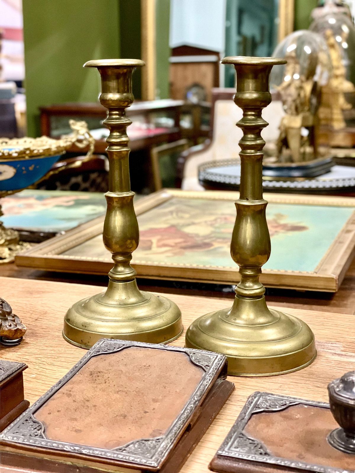 19th Century Pair Of French Bronze Candlestick Holders photo vinterior