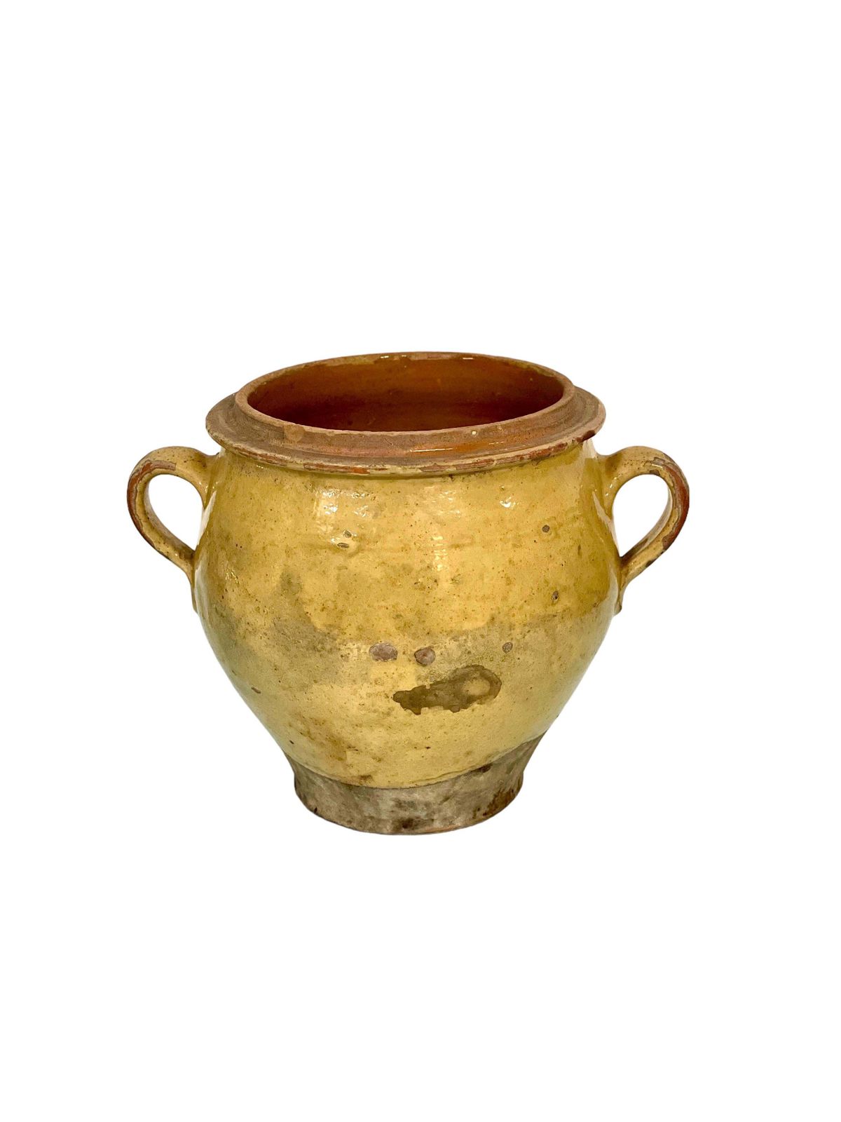 19th C. French Yellow Terracotta Confit Pot photo furniture
