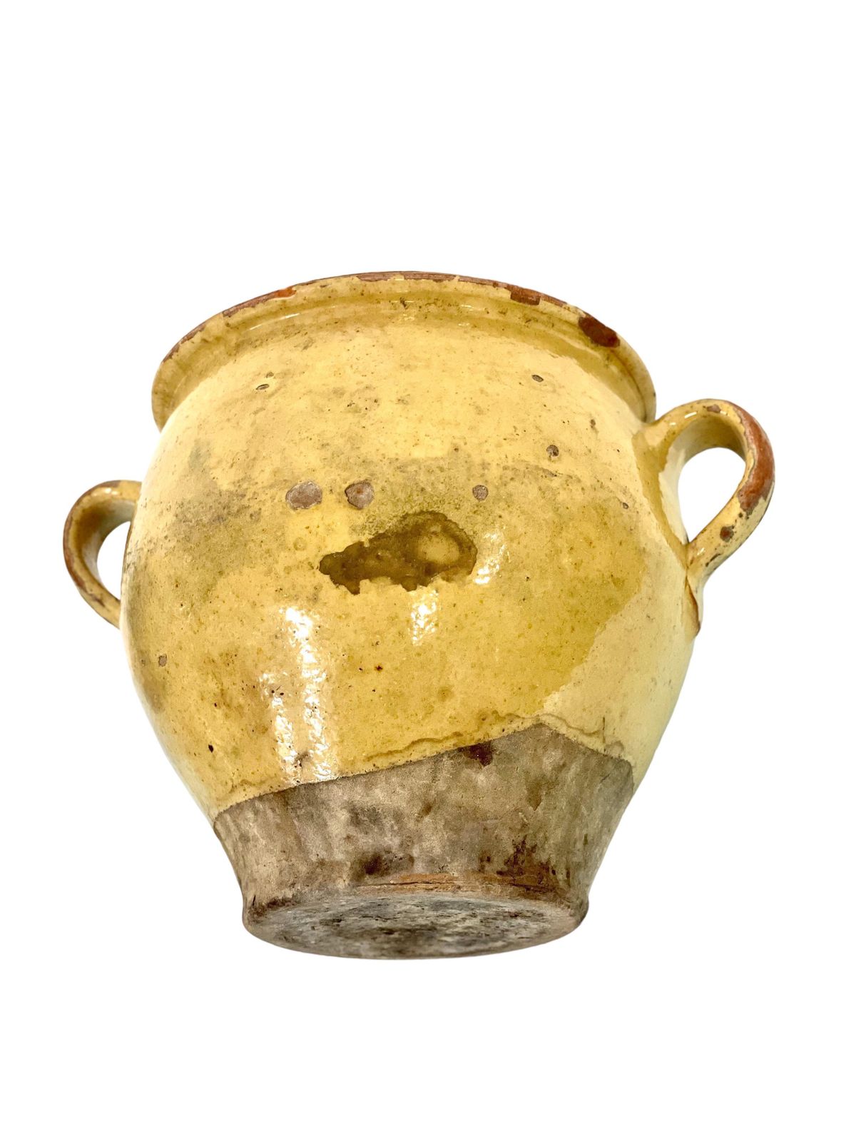 19th C. French Yellow Terracotta Confit Pot photo for sale