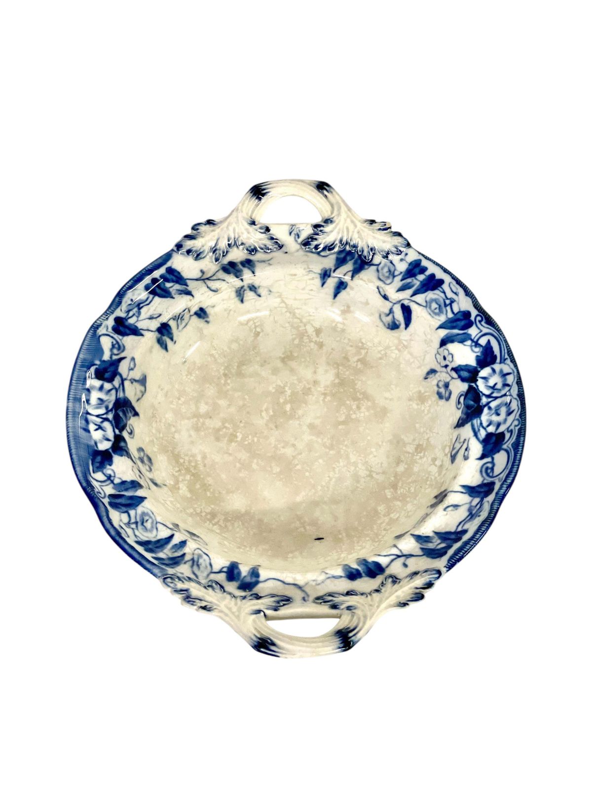 Pair Of 19th Century Ironstone White And Blue Compotiers By Creil Et Montereau photo for sale