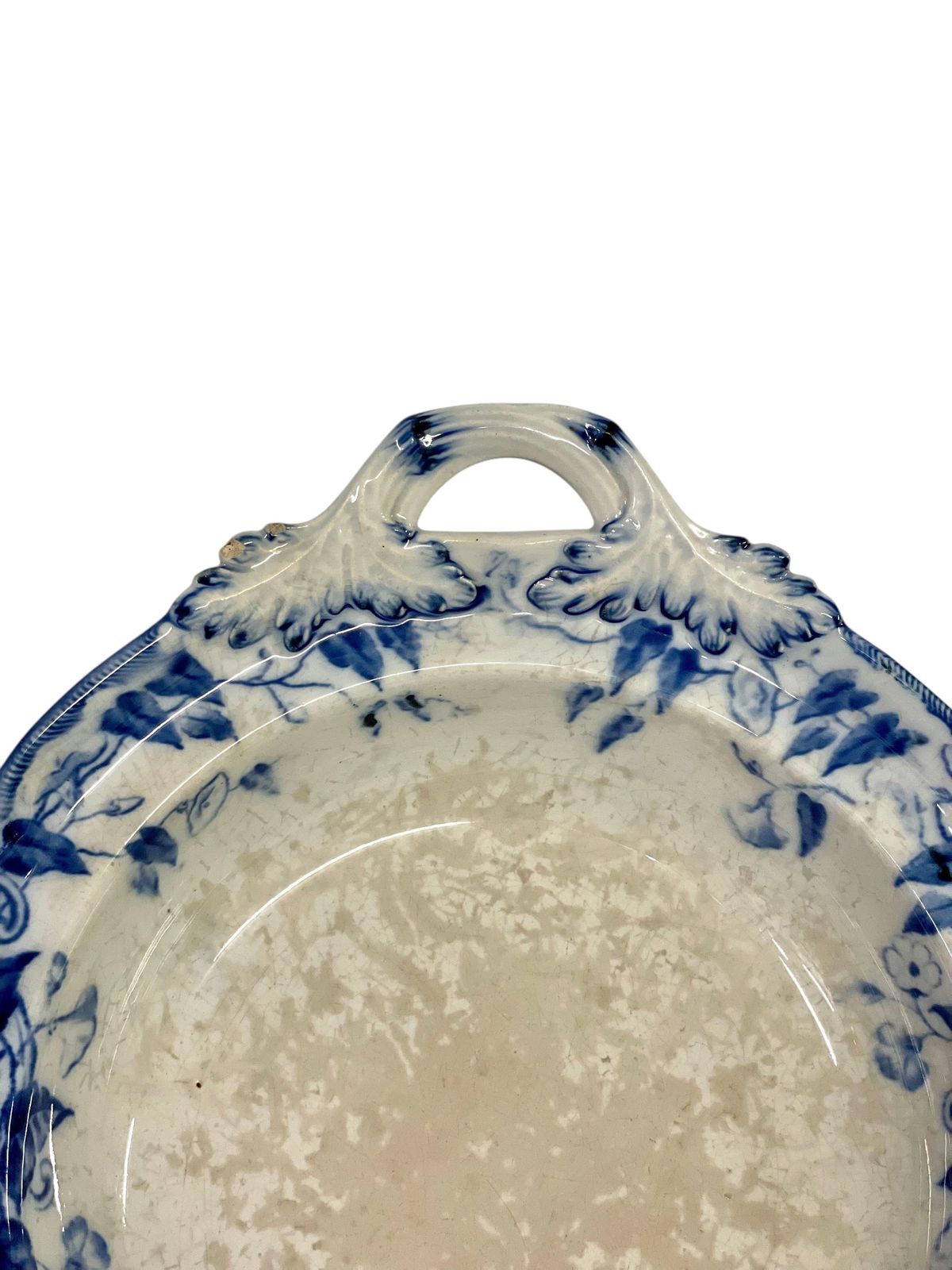 photo for sale Pair Of 19th Century Ironstone White And Blue Compotiers By Creil Et Montereau