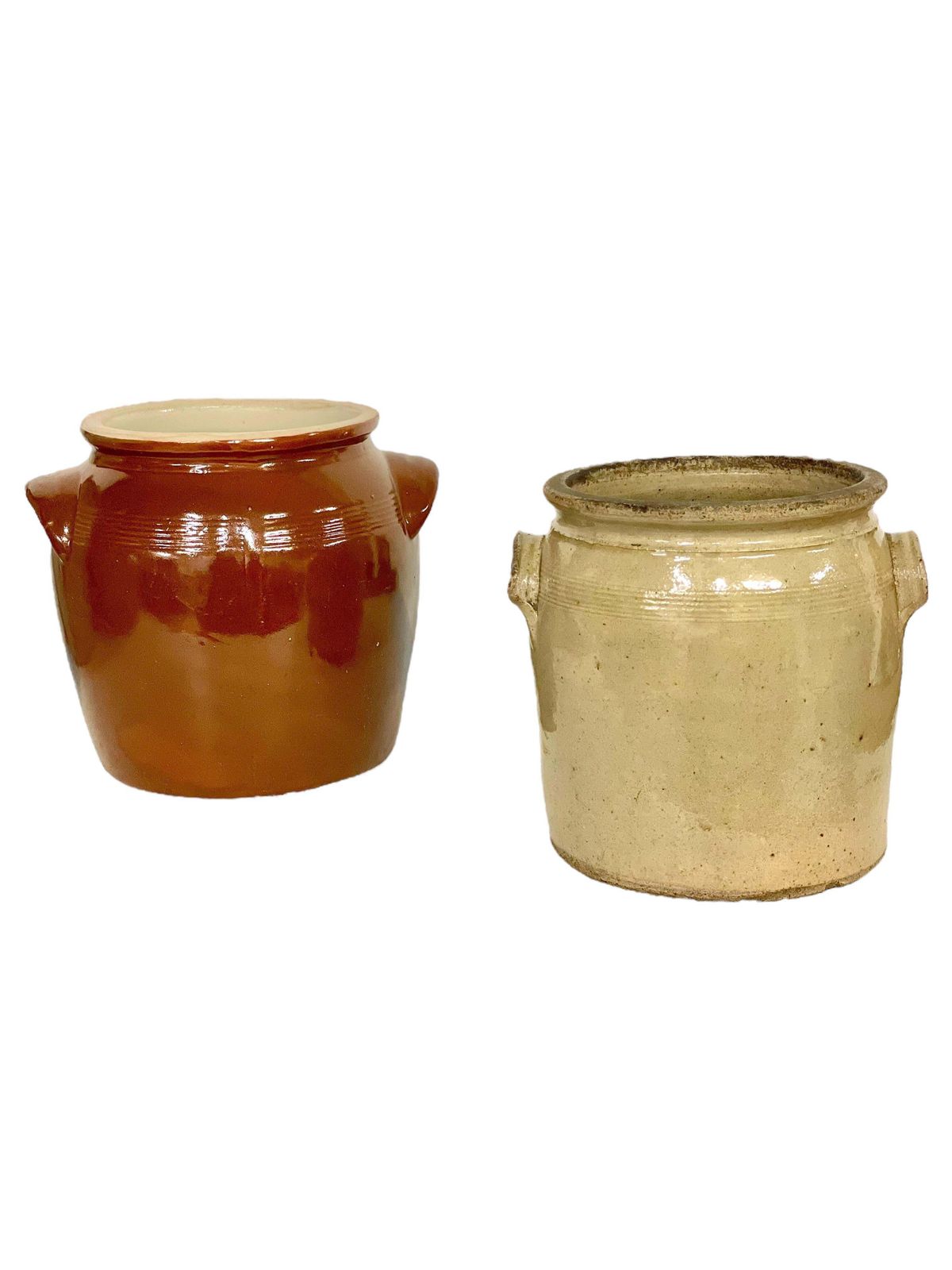 photo for sale 19th Century Set Of Four Glazed Terracotta Confit Pots