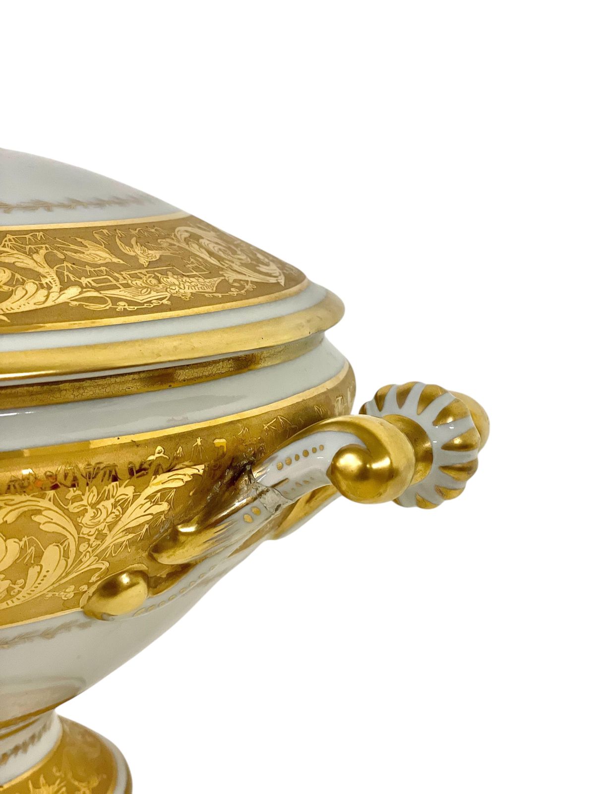 Large Gold Porcelain Tureen And Gold Platter By Camille Le Tallec photo 920.0
