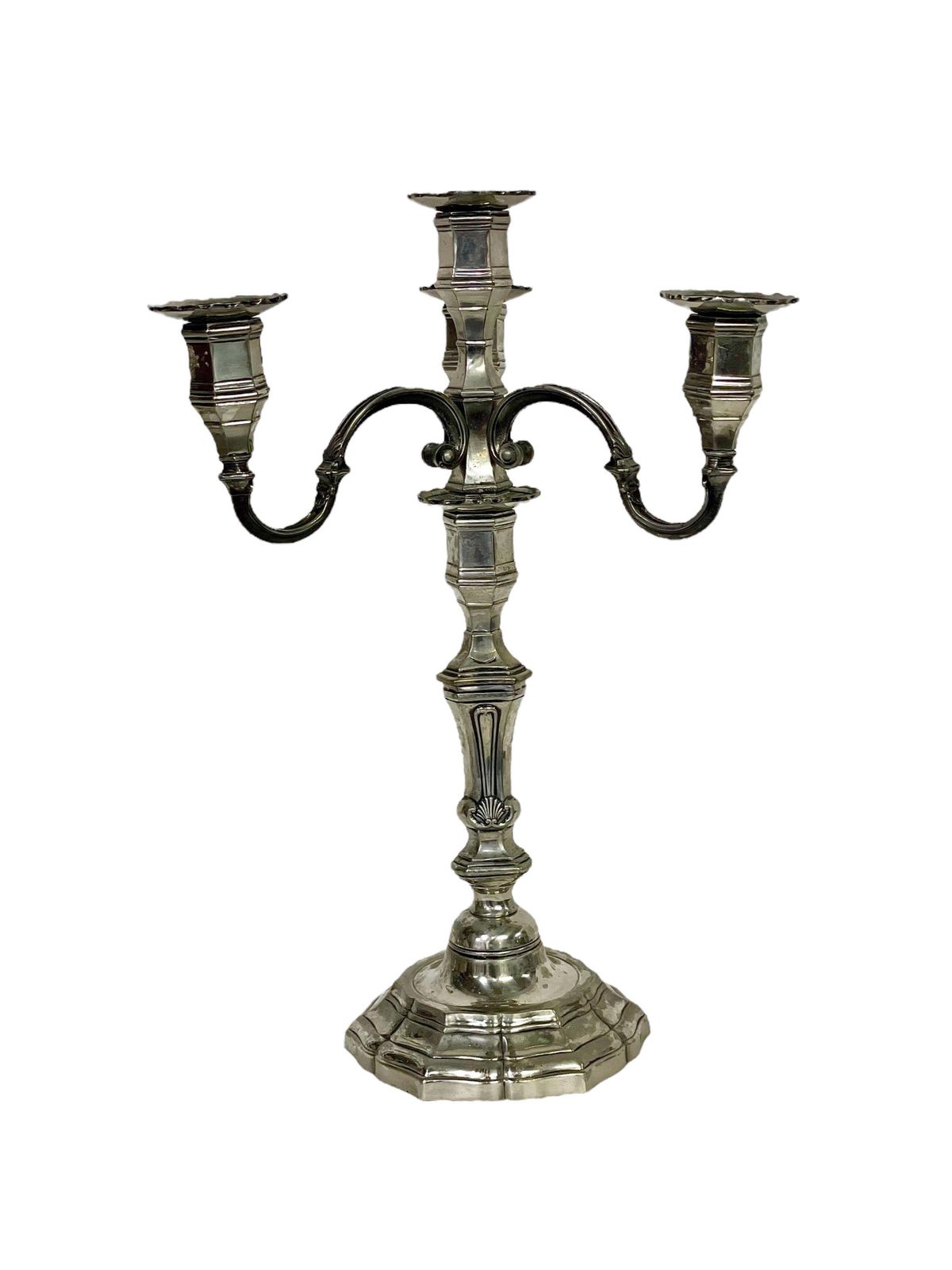 19th Century Pair Of Large Silvered Bronze Candelabras photo Home Decor