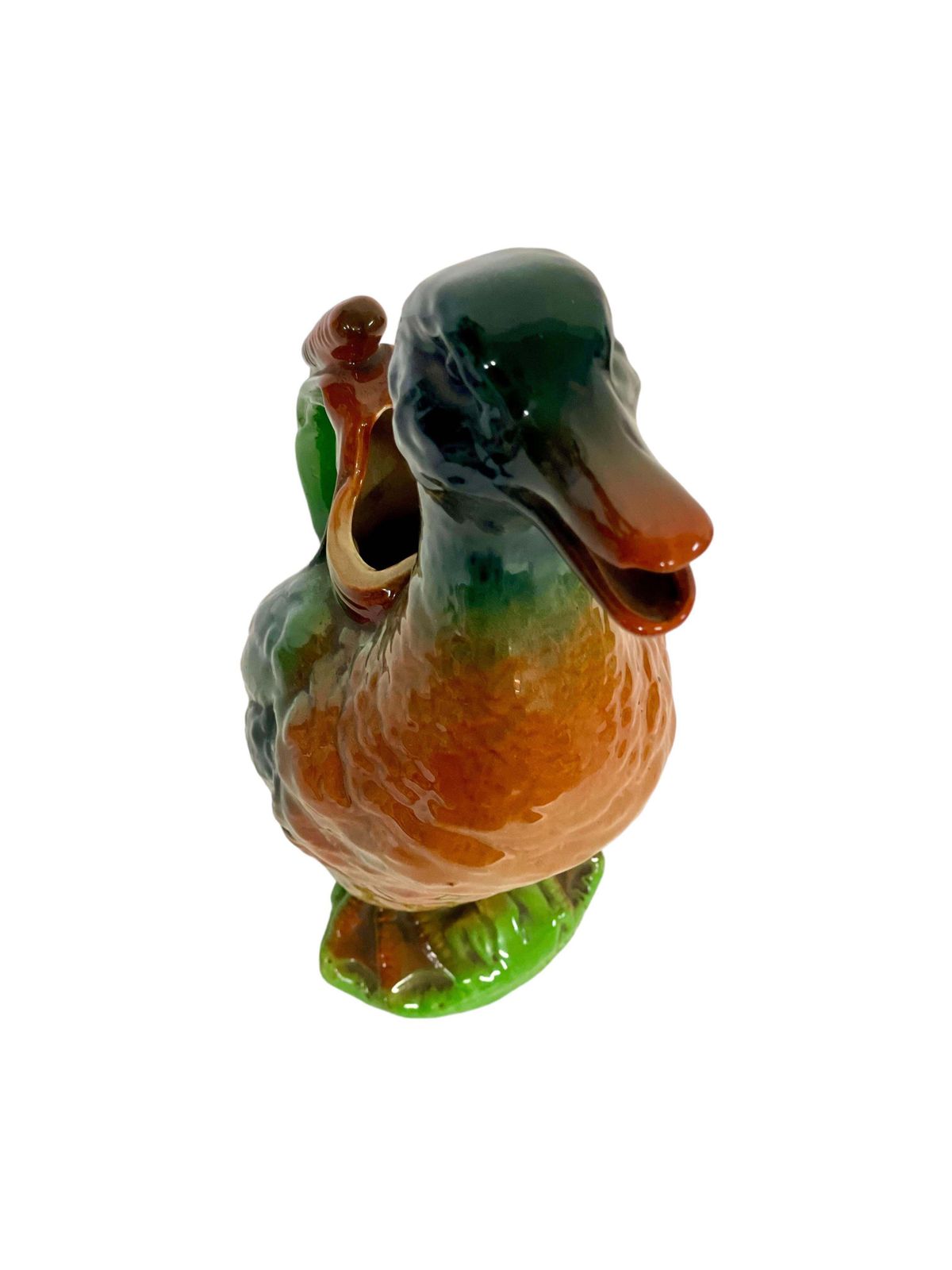 photo furniture 19th Century French Saint Clément Majolica Duck Mallard Pitcher
