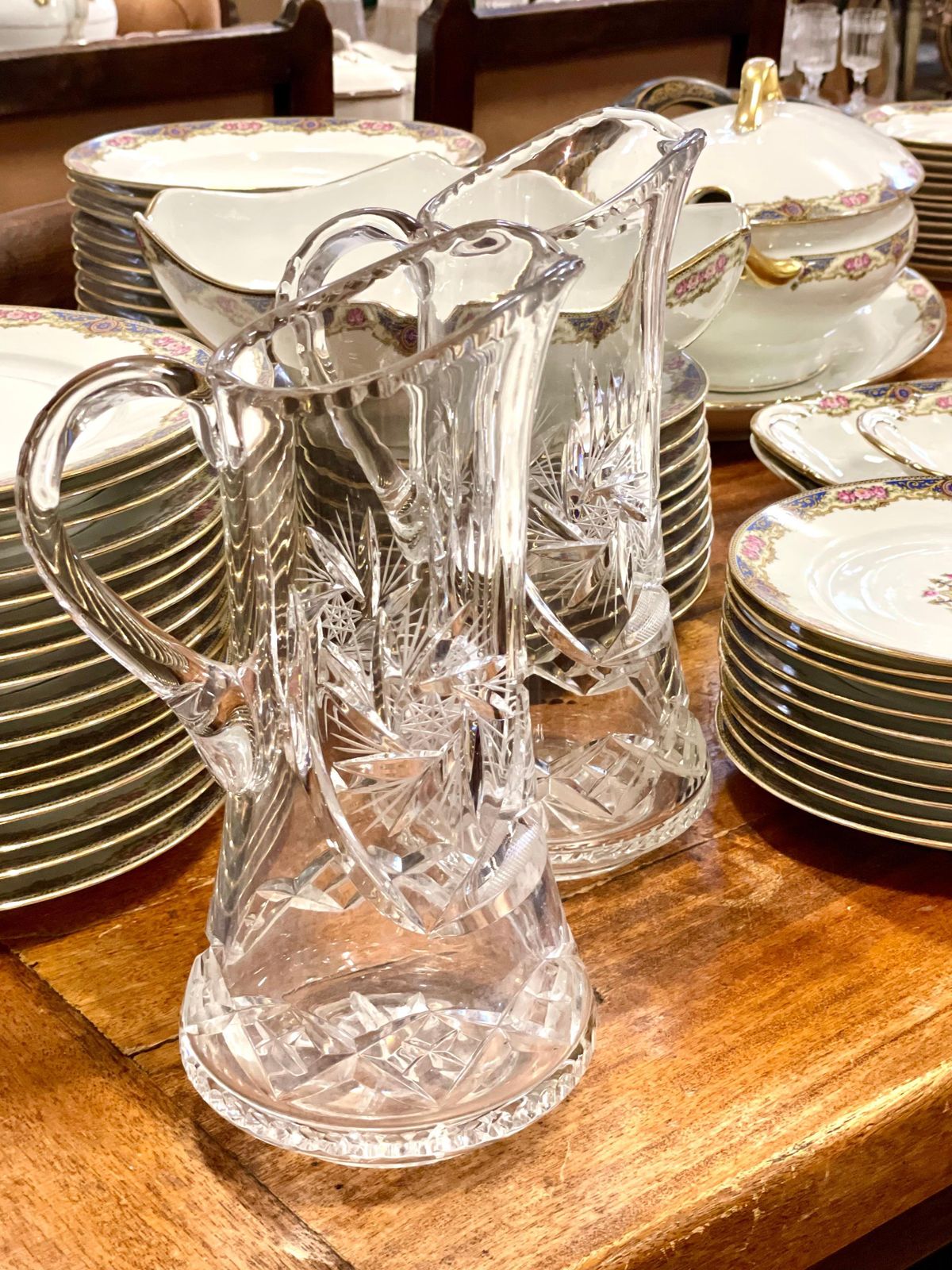 photo vinterior Pair Of  Crystal Carafes In The Saint Louis Style 20th Century