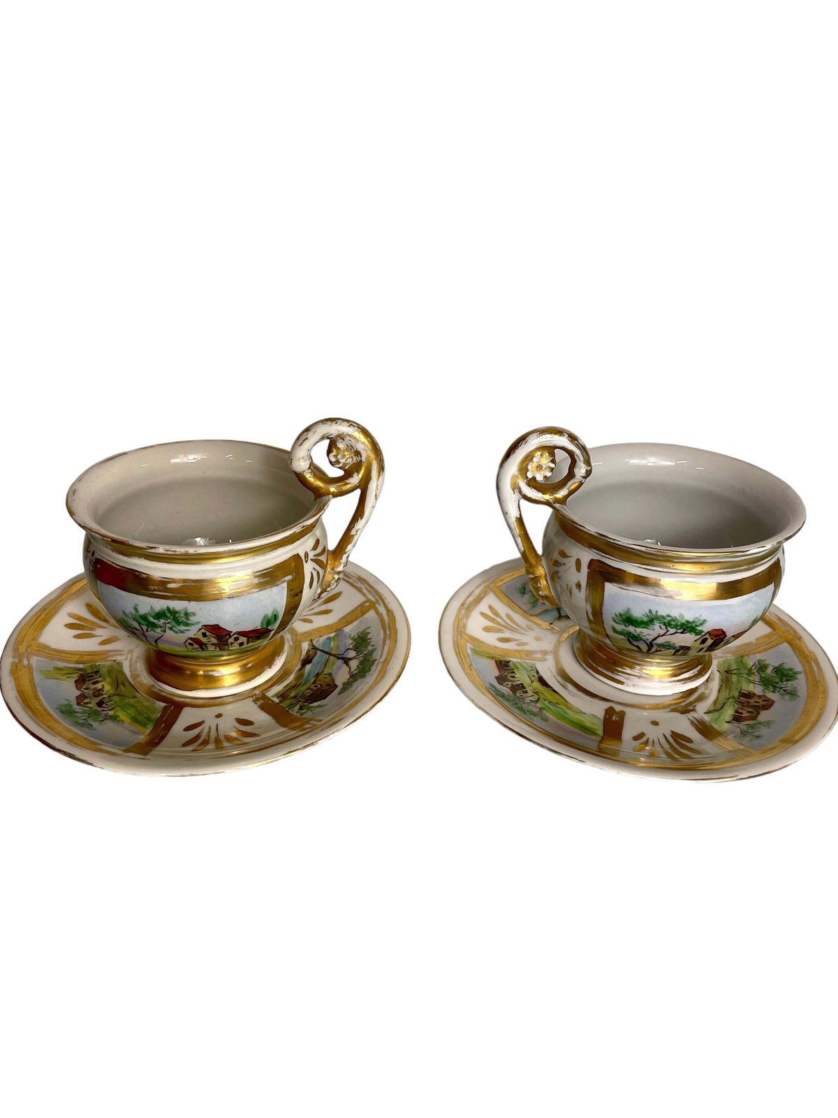 19th Century Pair Of 'Porcelain De Paris' Cups And Saucers photo buy