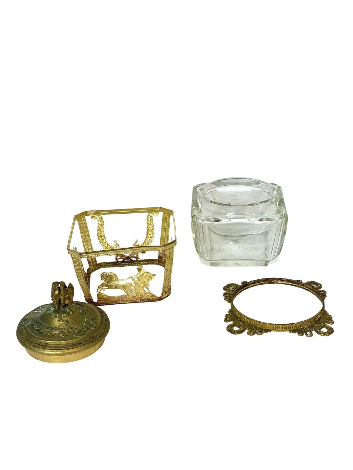 Empire Style Crystal And Brass 'Bonbonnière', Or Sweet Box photo 1237.0
