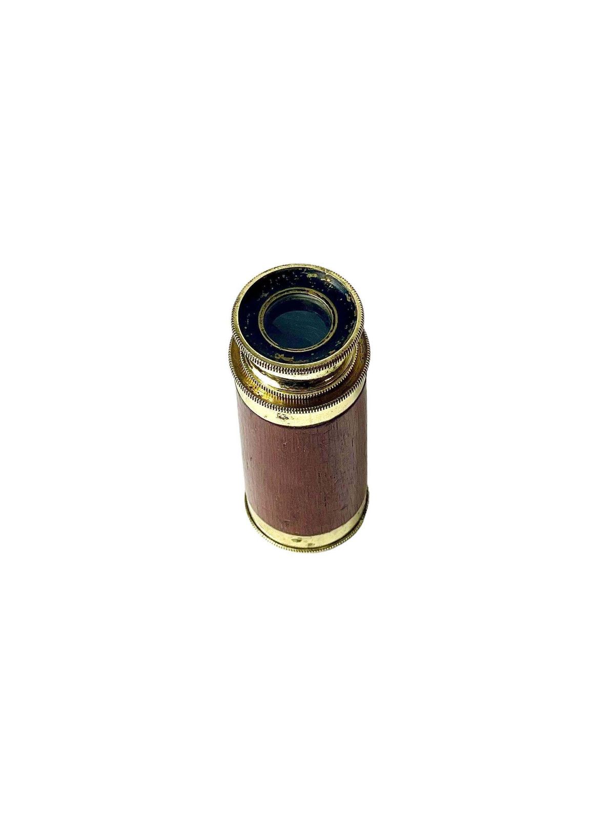 French Antique Petite Draw Telescope In Brass And Wood photo Home Decor