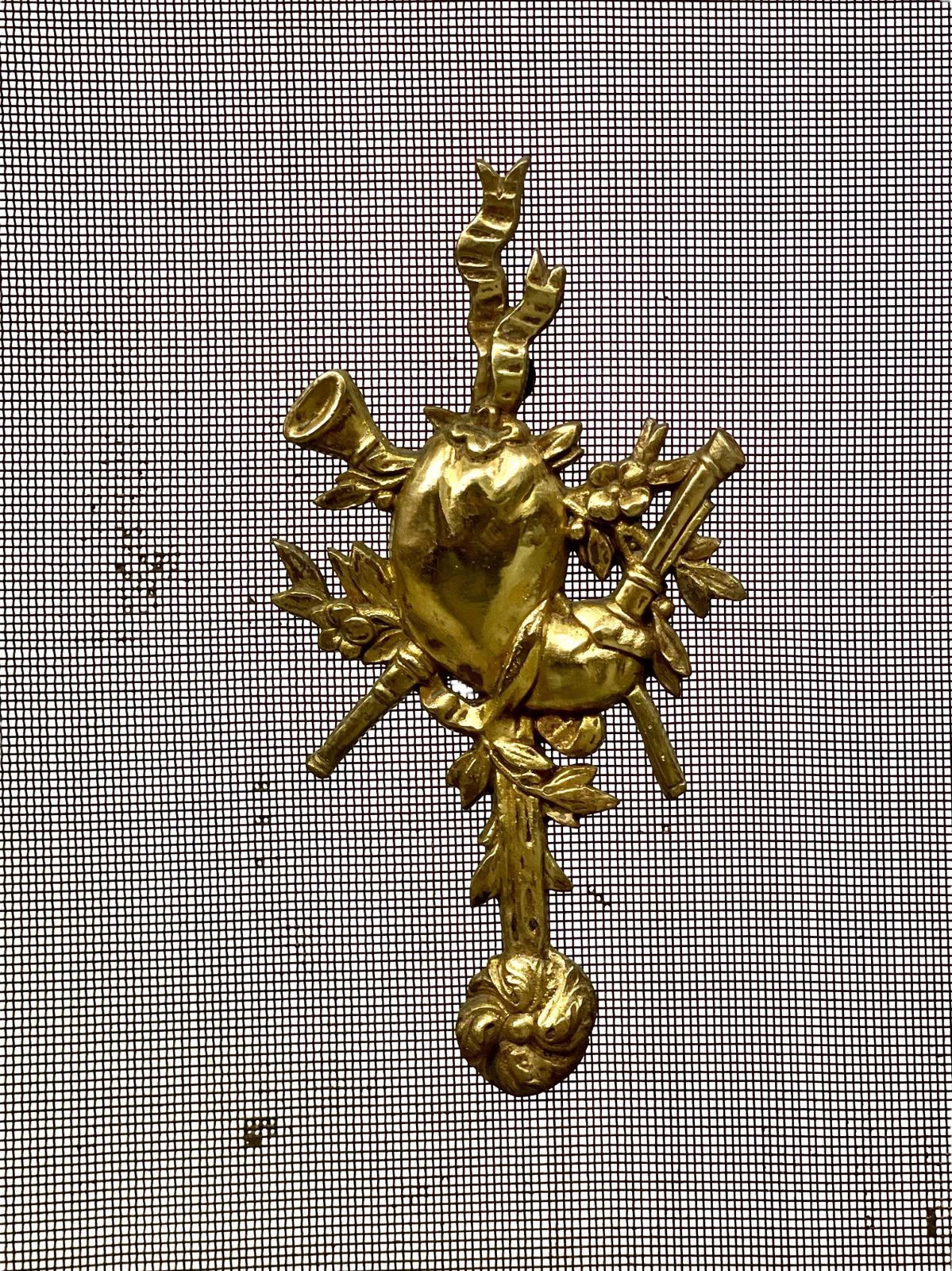 19th Century Louis XVI Gilded Bronze Firescreen photo for sale