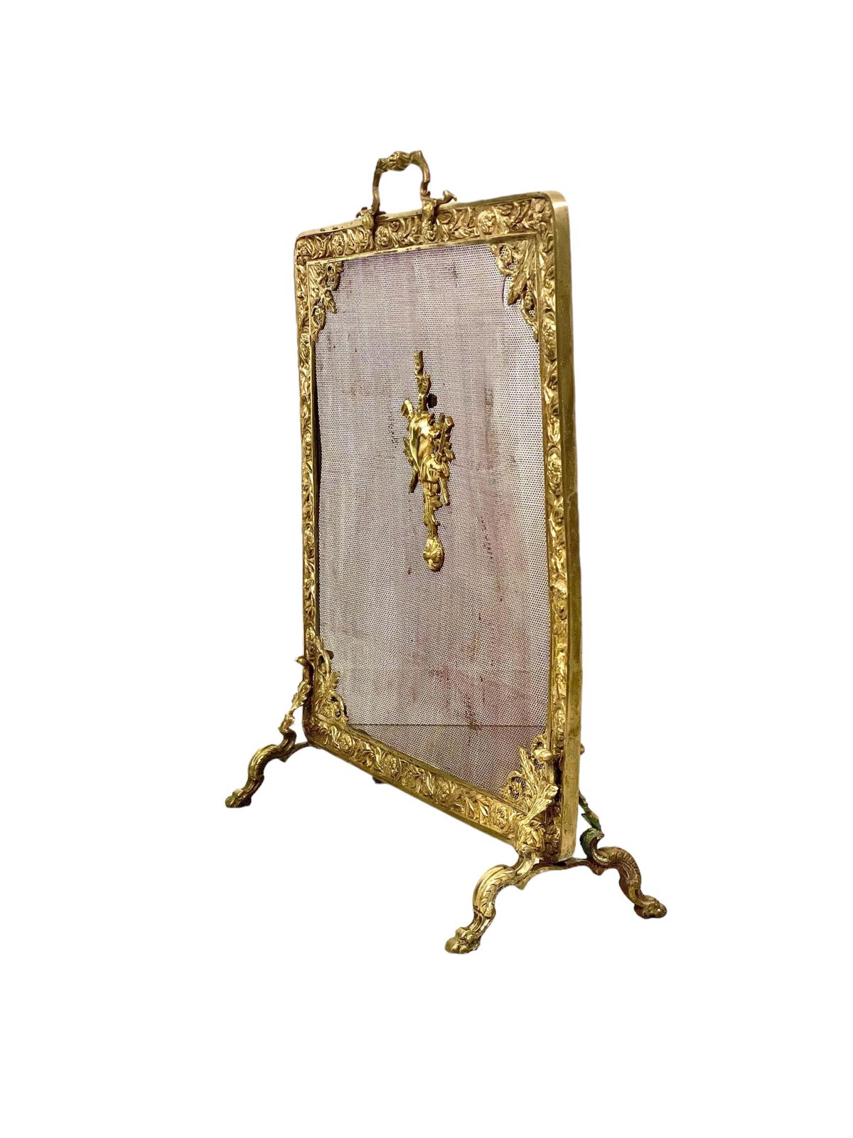 19th Century Louis XVI Gilded Bronze Firescreen photo 3247.0