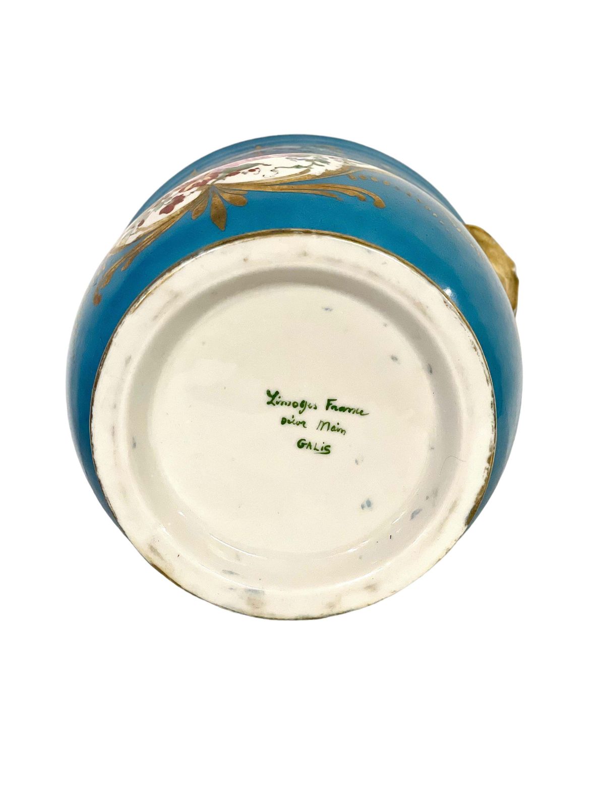 photo for sale 19th Century Limoges Porcelain Cache Pot In A Sèvres Style