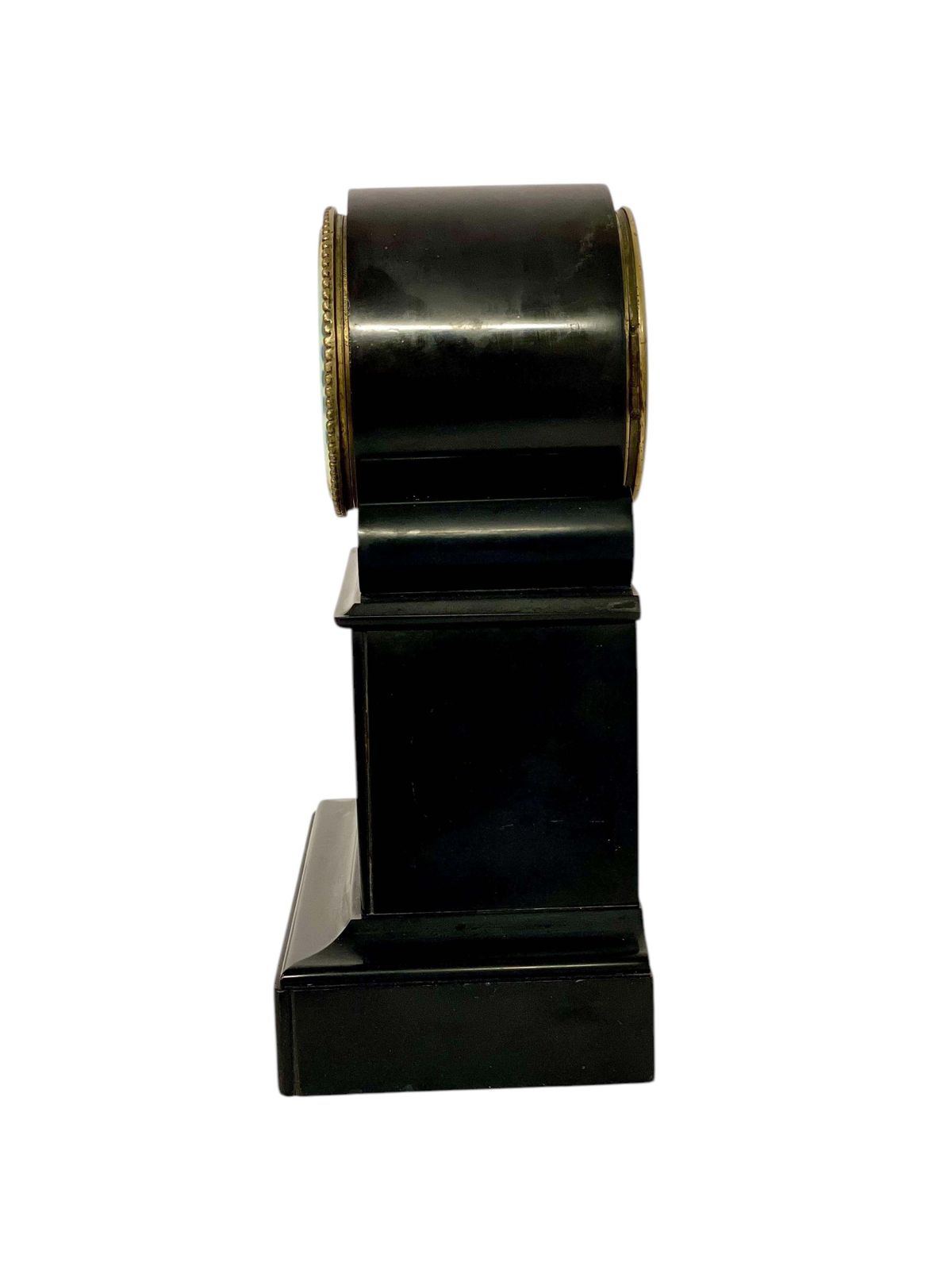 19th Century Black Marble Mantel Clock photo for sale
